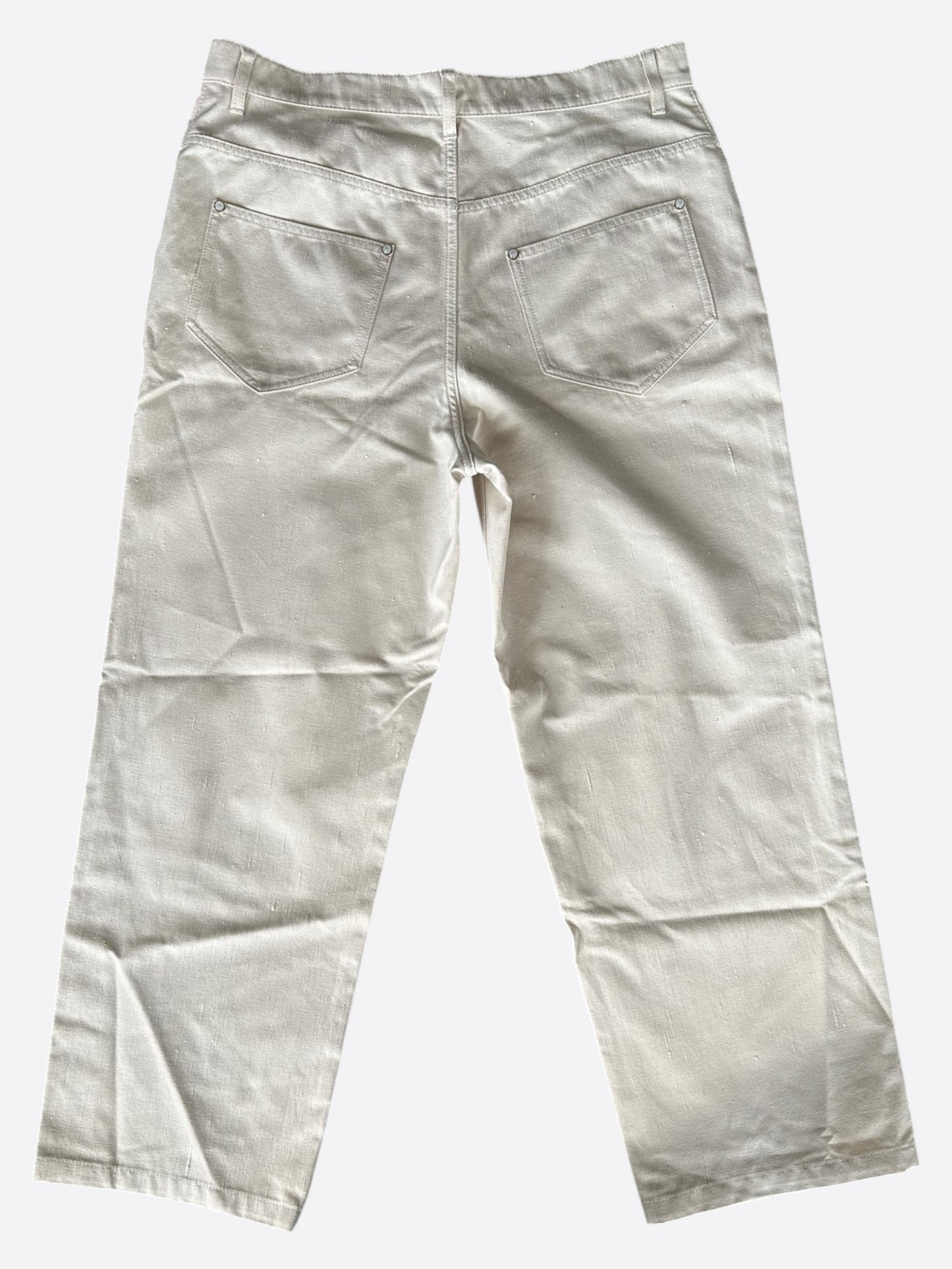 Louis Vuitton Beige Logo Baggy Pants