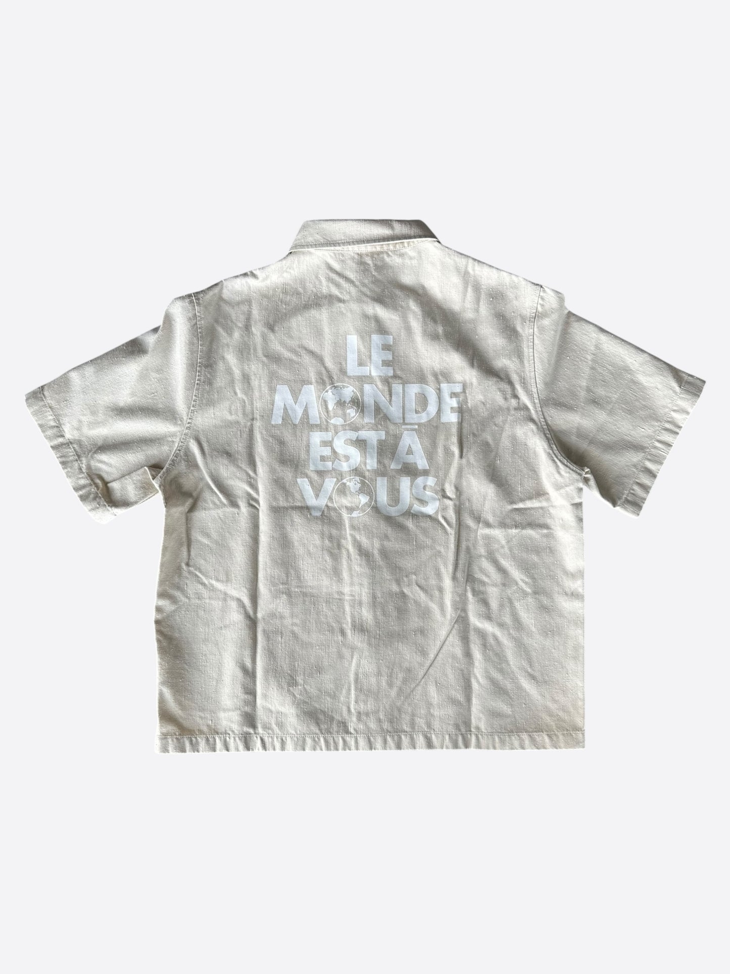 Louis Vuitton Beige Logo Button Up Shirt