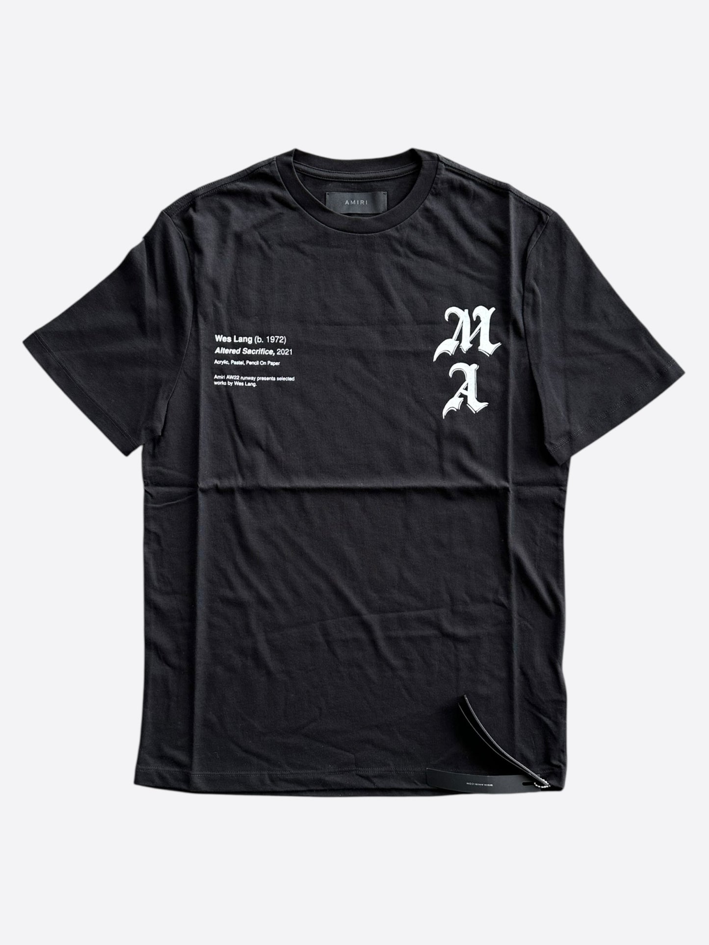 Amiri Wes Lang Black & White Checkered Skull T-Shirt