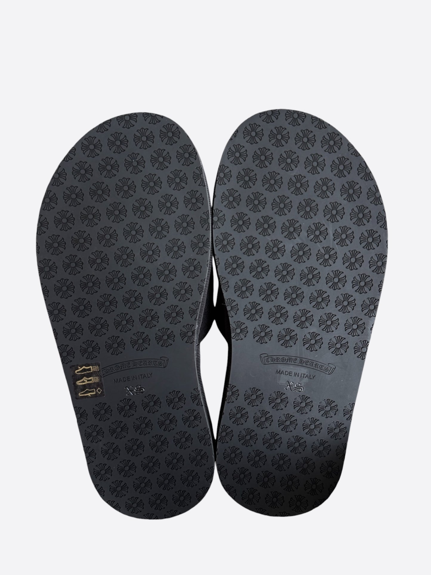 Chrome Hearts Black & White Horseshoe Logo Slippers