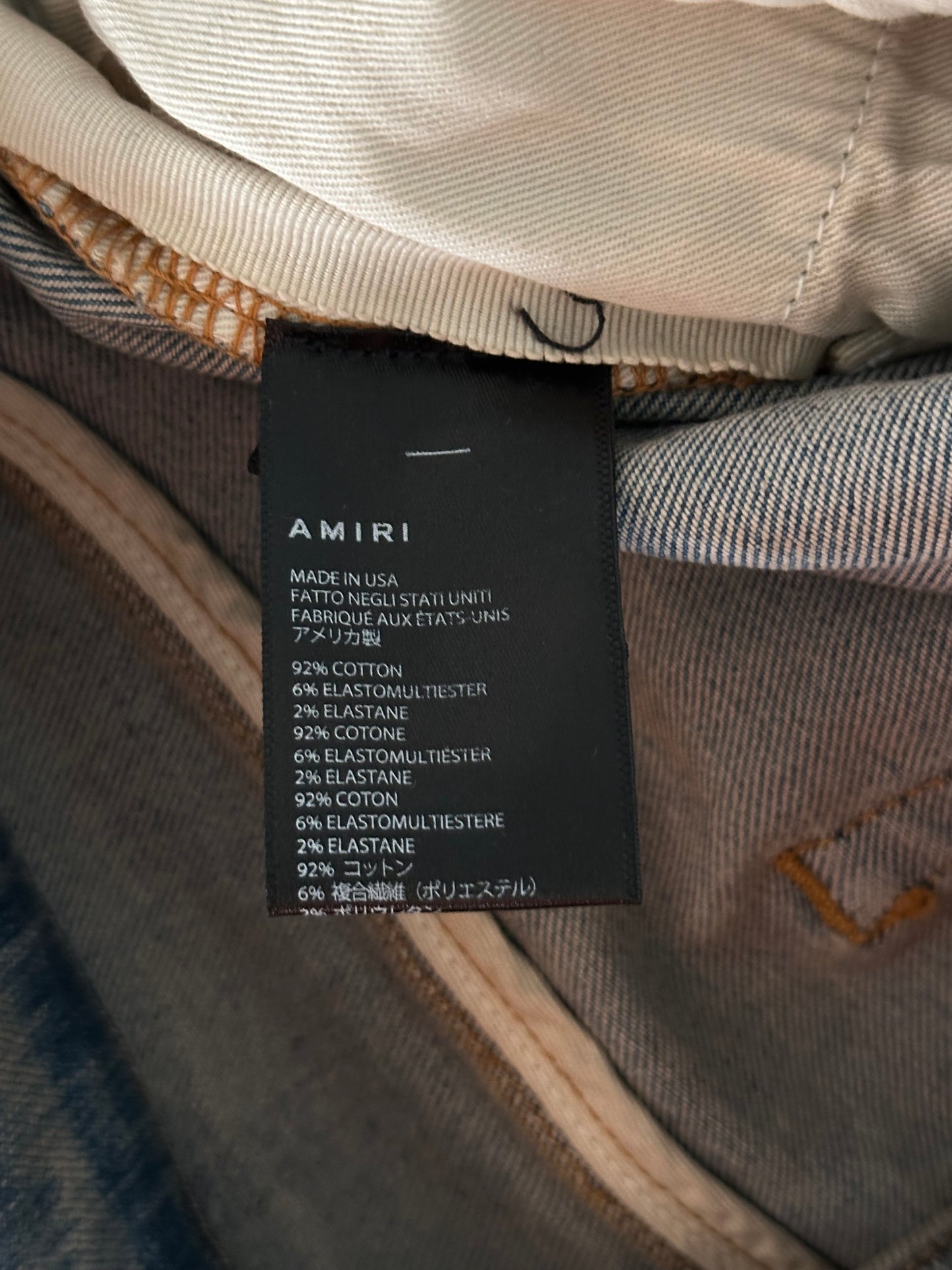 Amiri Clay Indigo Black & Red Plaid Patch MX1 Jeans