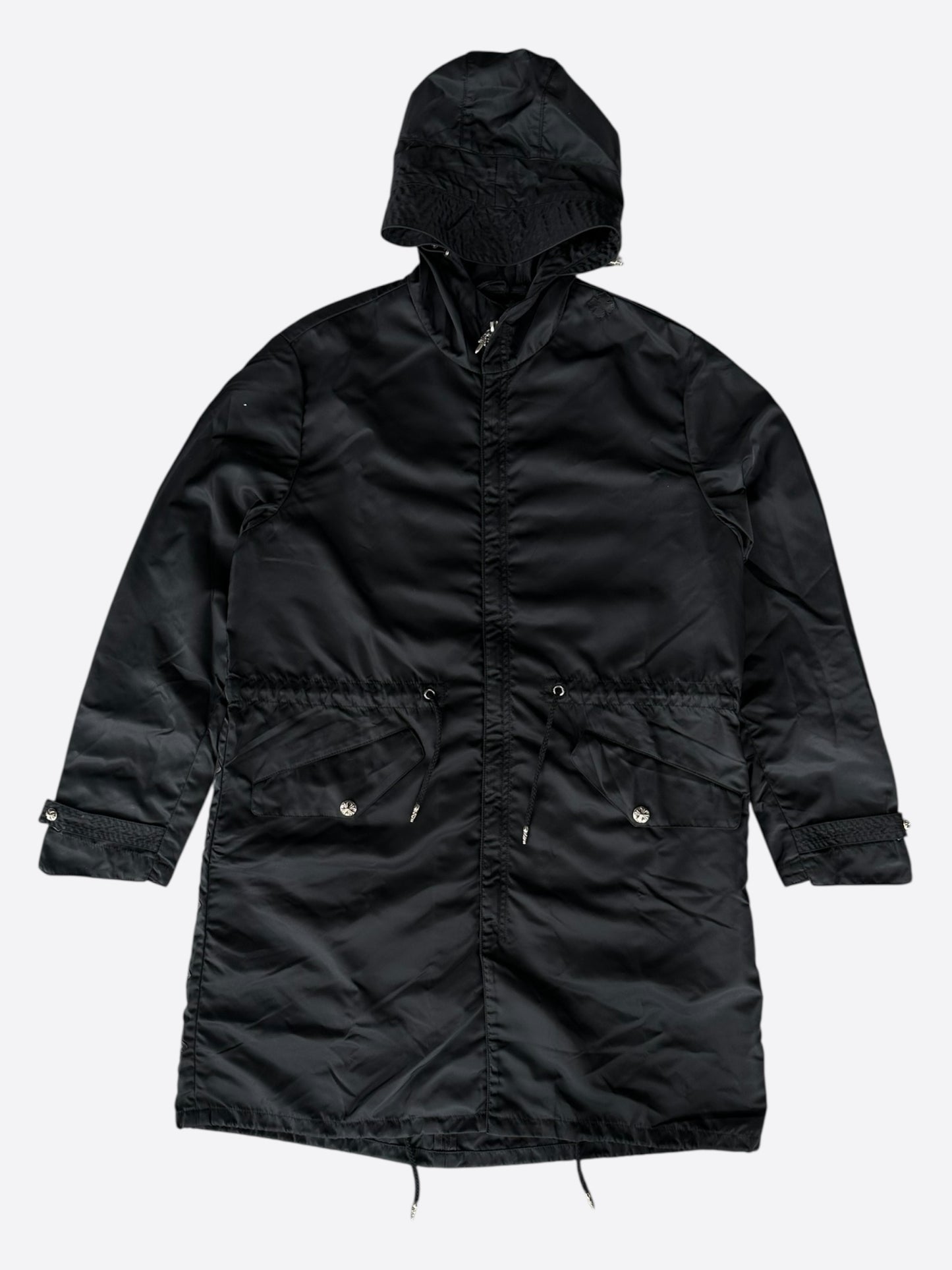 Chrome Hearts Black Nylon Cross Patch Parka Jacket