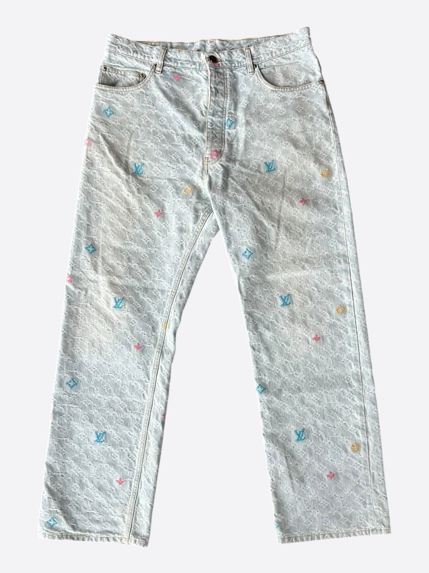 Louis Vuitton Tyler The Creator Blue & White Monogram Jeans