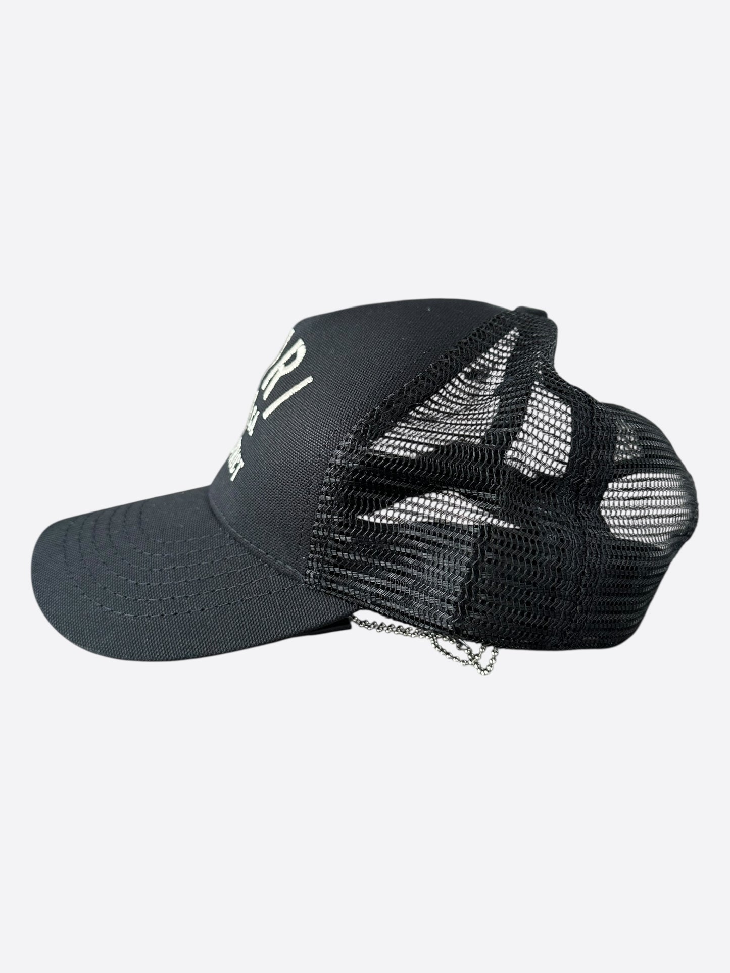 Amiri Black & White Stencil Logo Trucker Hat