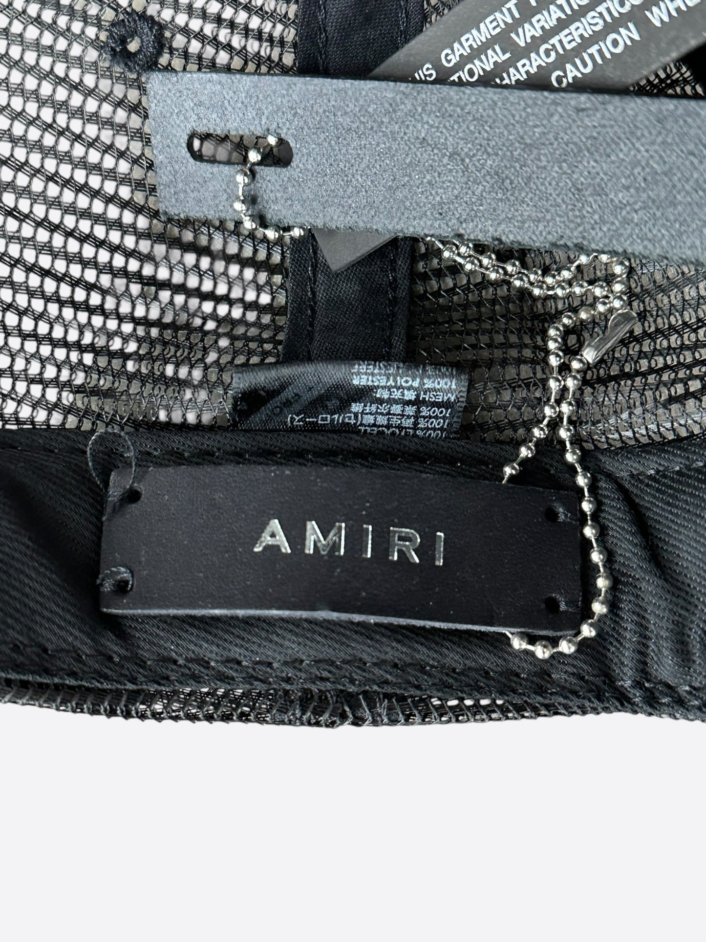 Amiri Black & White Stencil Logo Trucker Hat