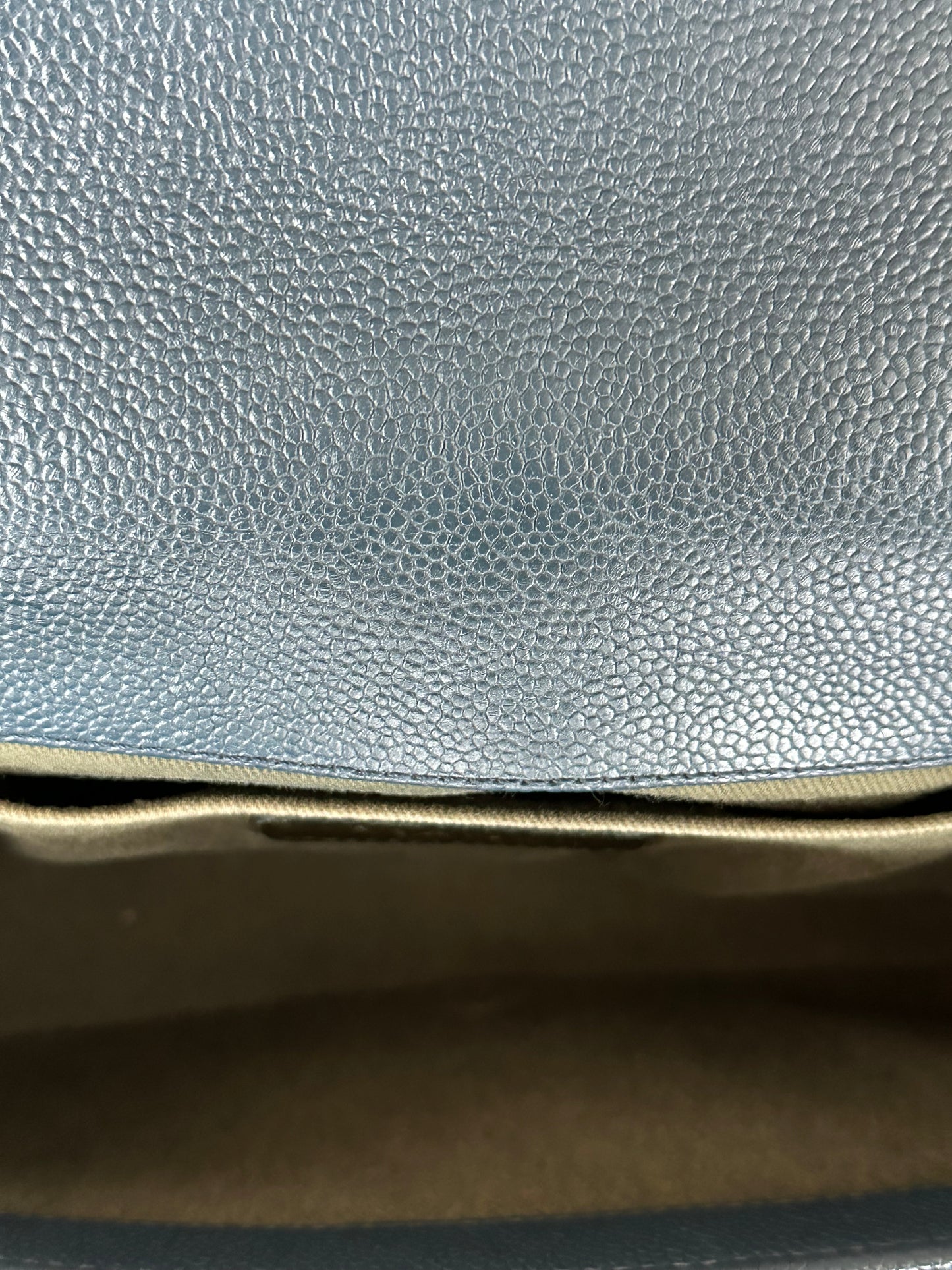 Chanel Blue Quilted Caviar Medium Boy Bag