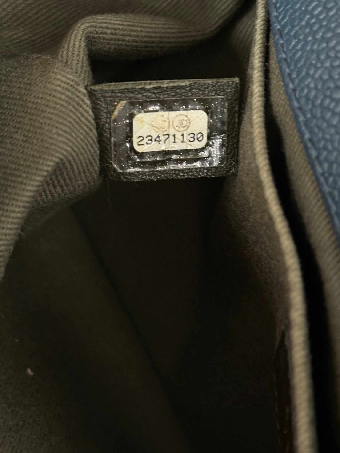 Chanel Blue Quilted Caviar Medium Boy Bag