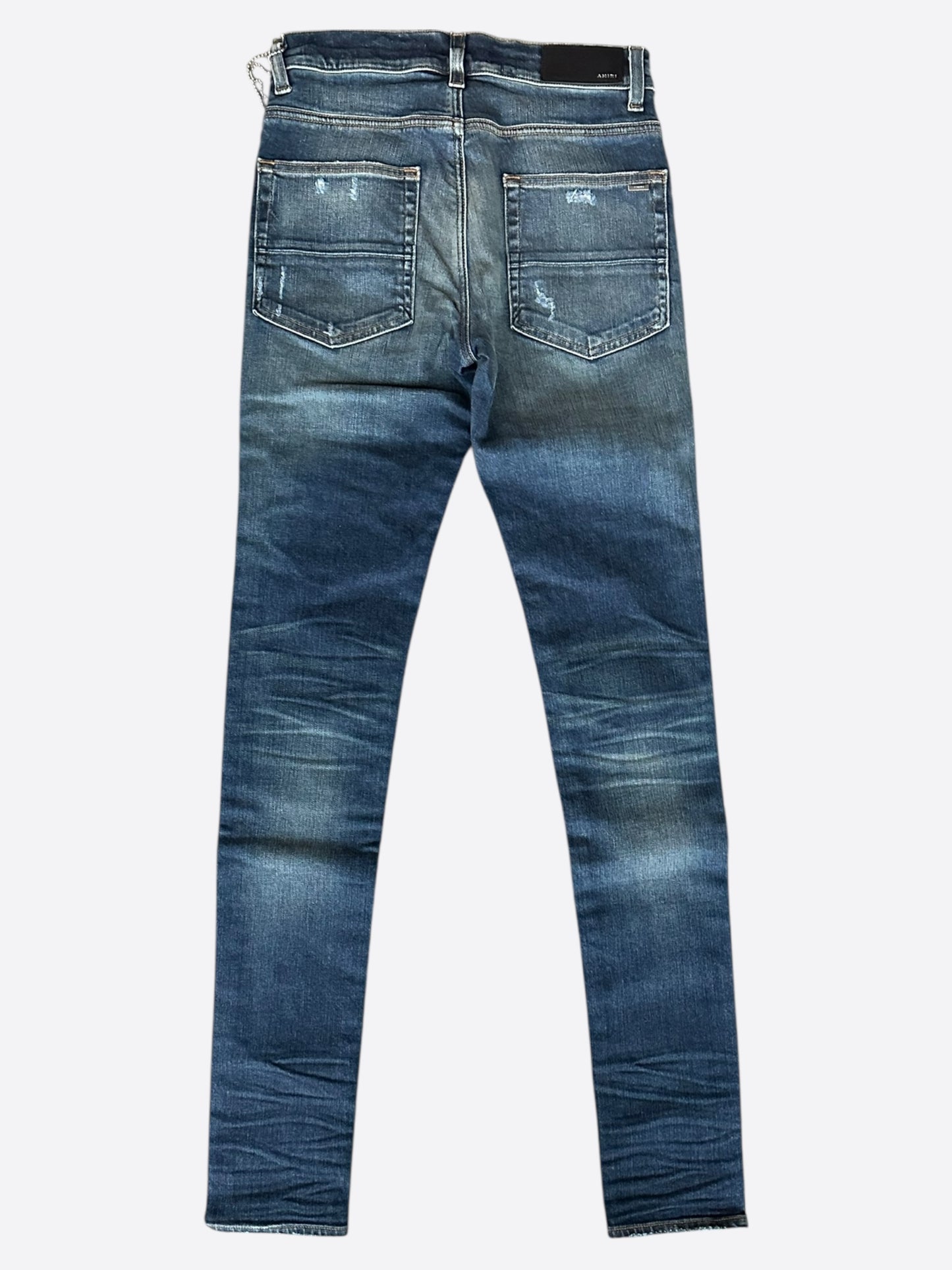 Amiri Blue Plaid Patch Thrasher Jeans