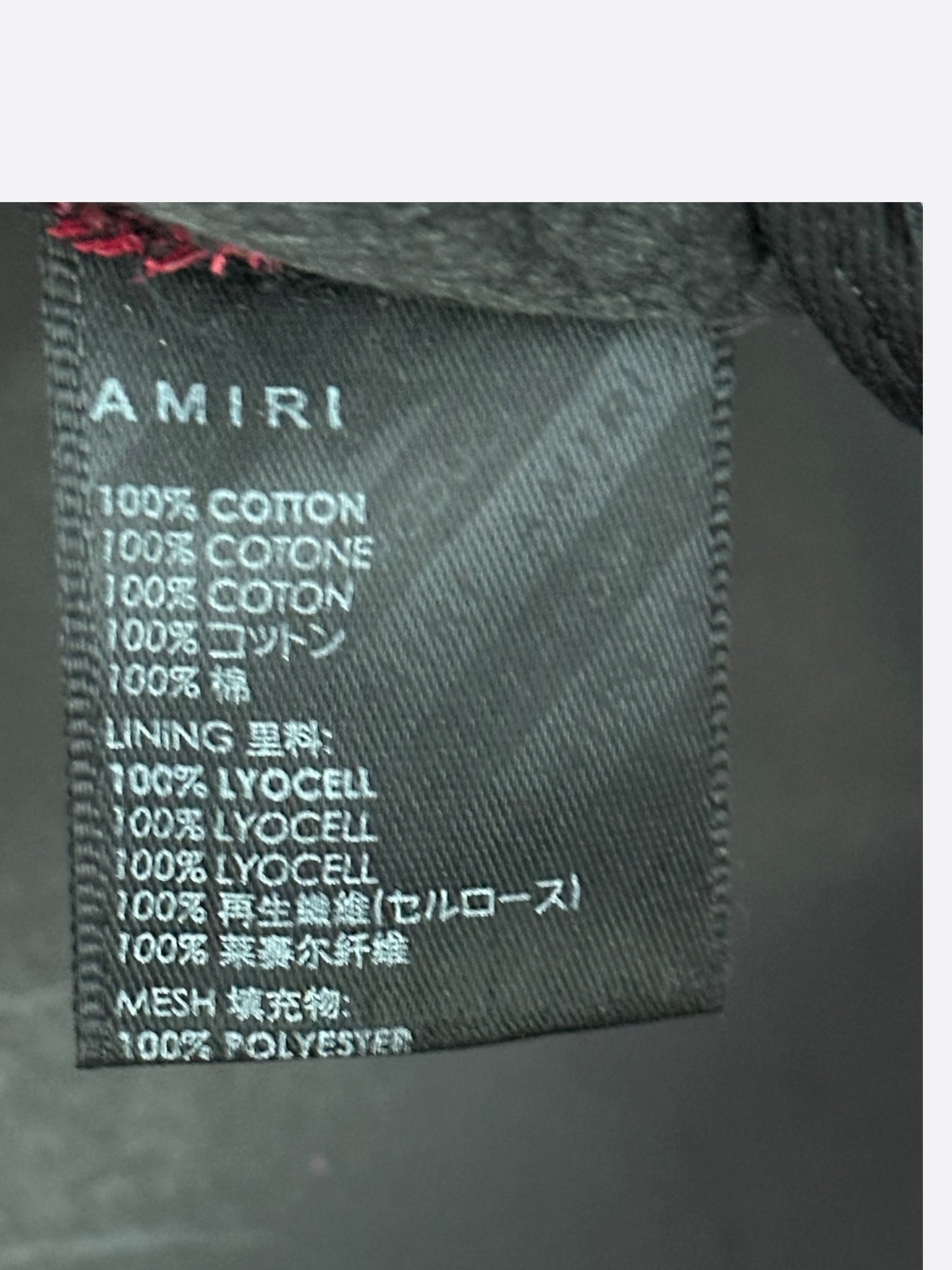 Amiri Red & White MA Logo Trucker Hat