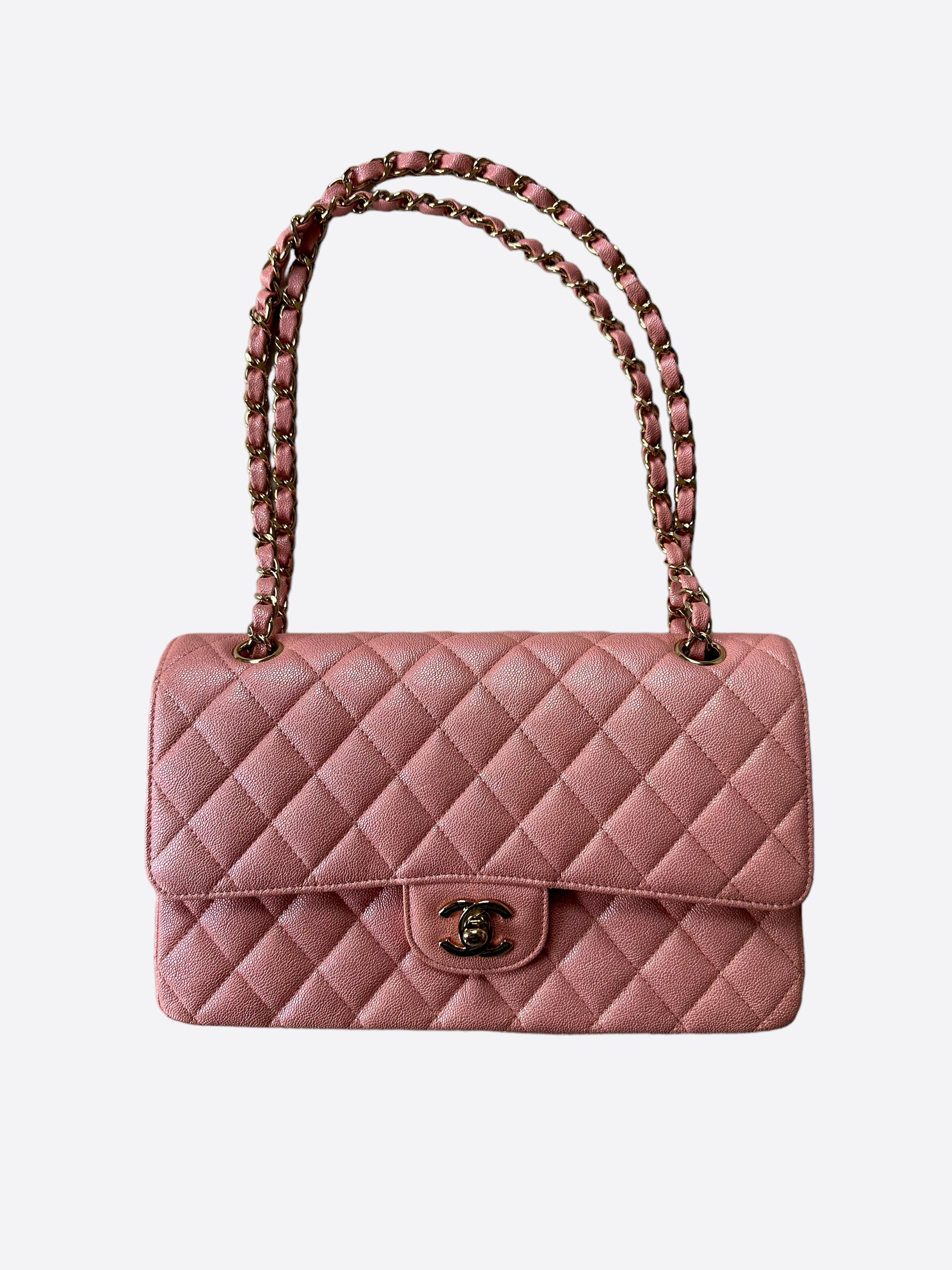 Chanel Iridescent Pink Caviar Medium Flap Bag – Savonches