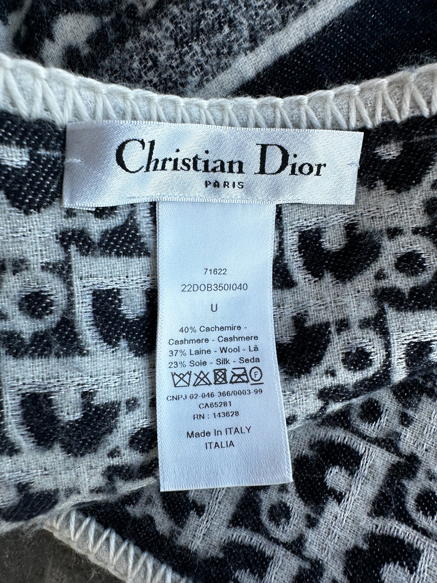 Dior White & Blue Oblique Blanket