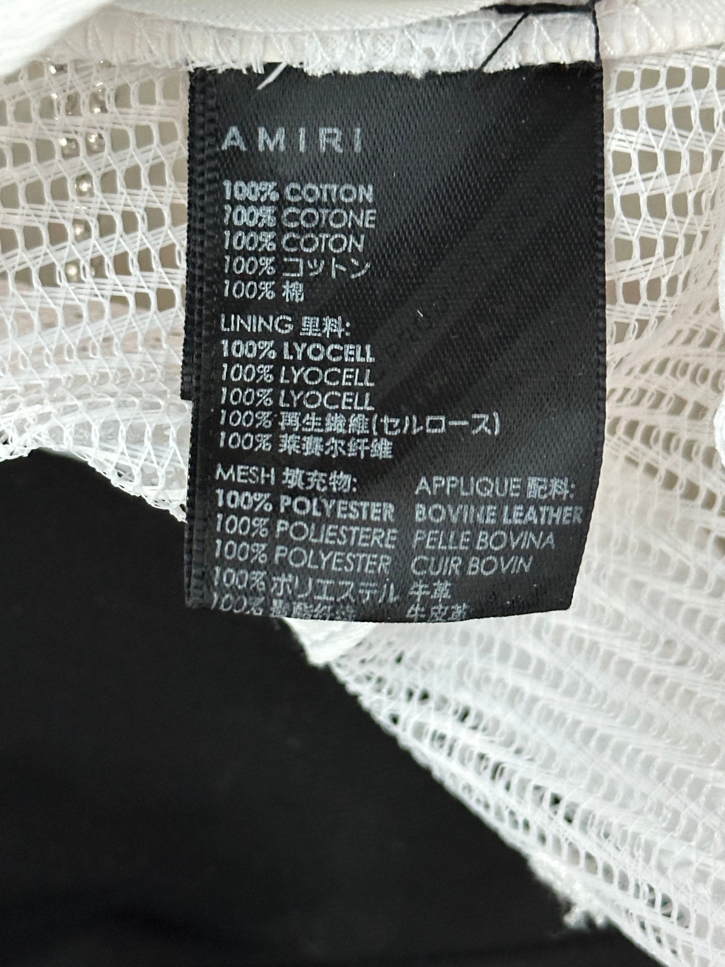 Amiri White & Black Zig-Zag Logo Trucker Hat