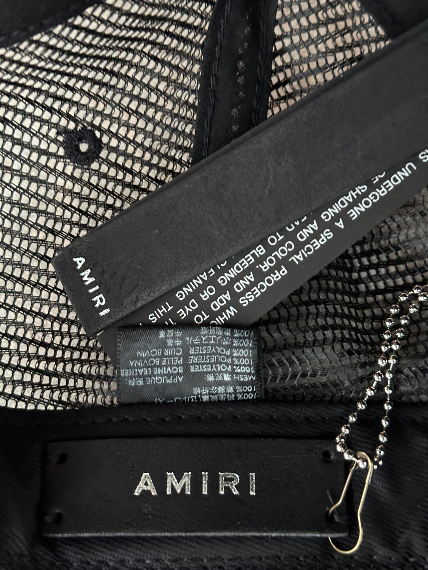 Amiri Black & Orange Triple Star Trucker Hat