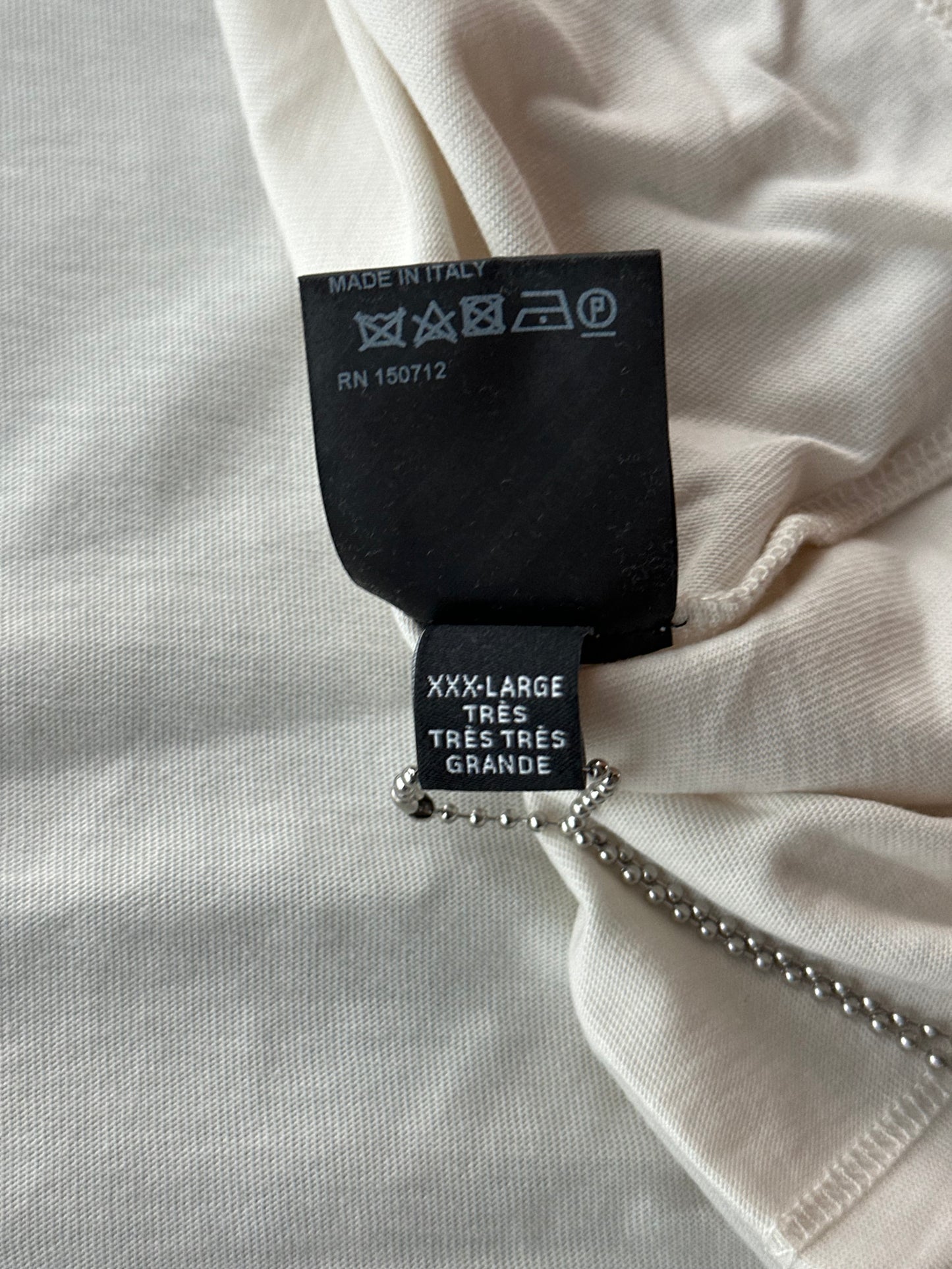 Amiri Beige & White MA Bar Logo T-Shirt