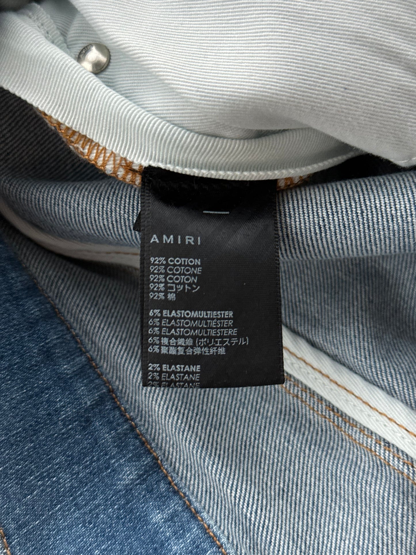 Amiri Indigo Aloha Patch MX1 Jeans