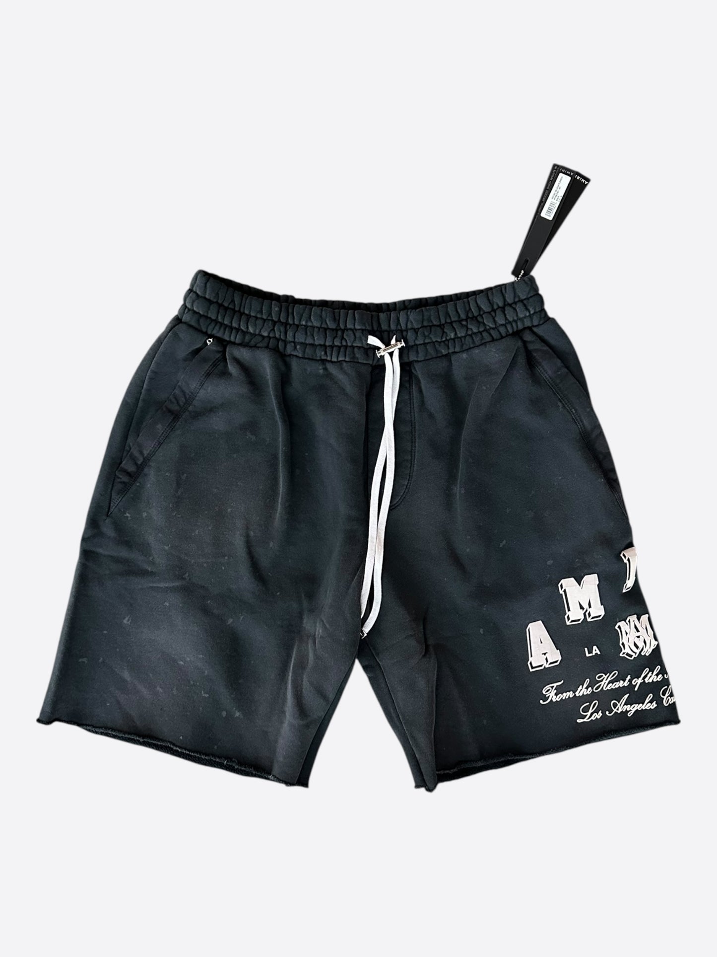 Amiri Black & White Collegiate Logo Shorts