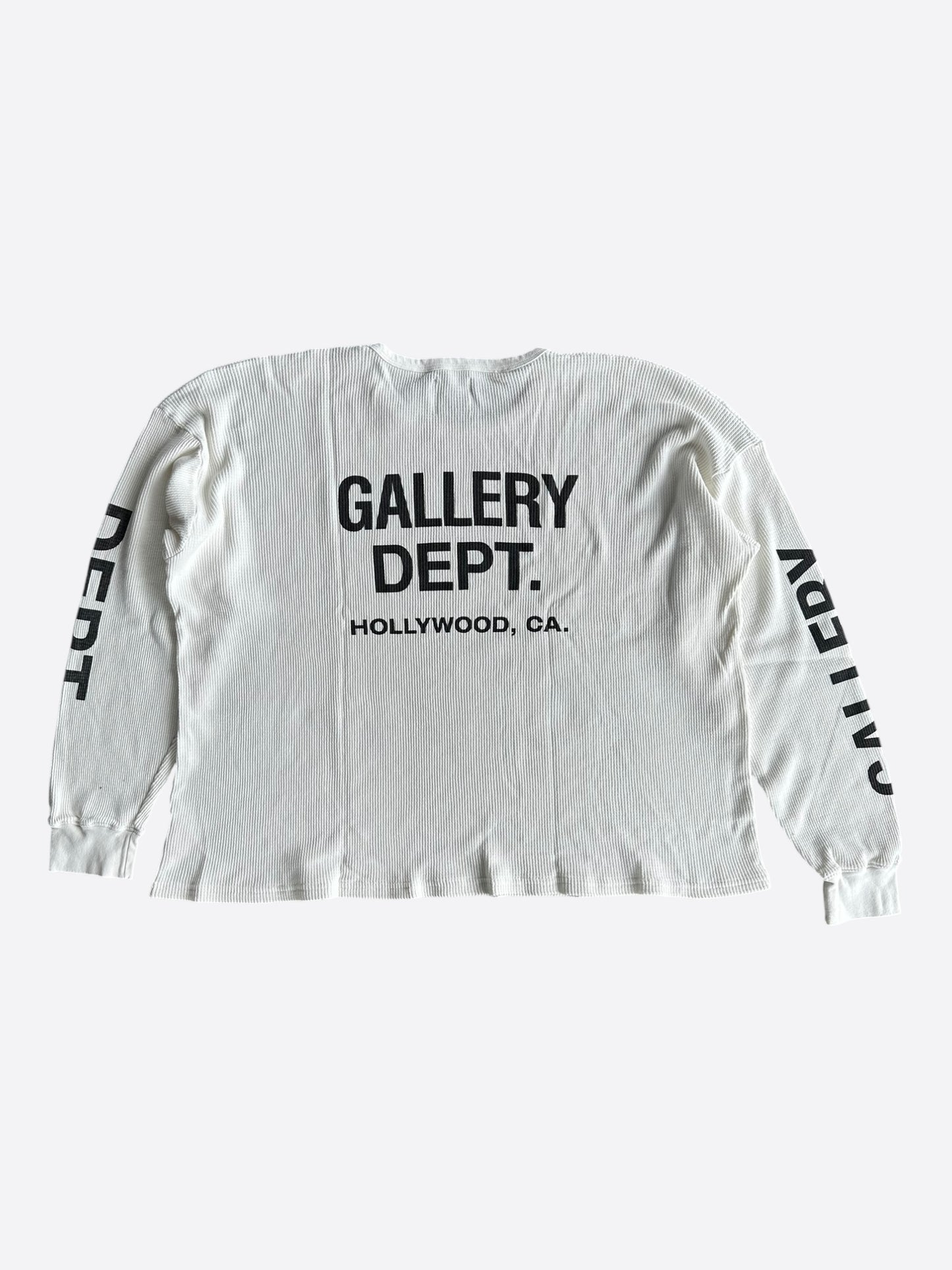 Gallery Dept Cream & Black Logo Thermal Longsleeve T-Shirt