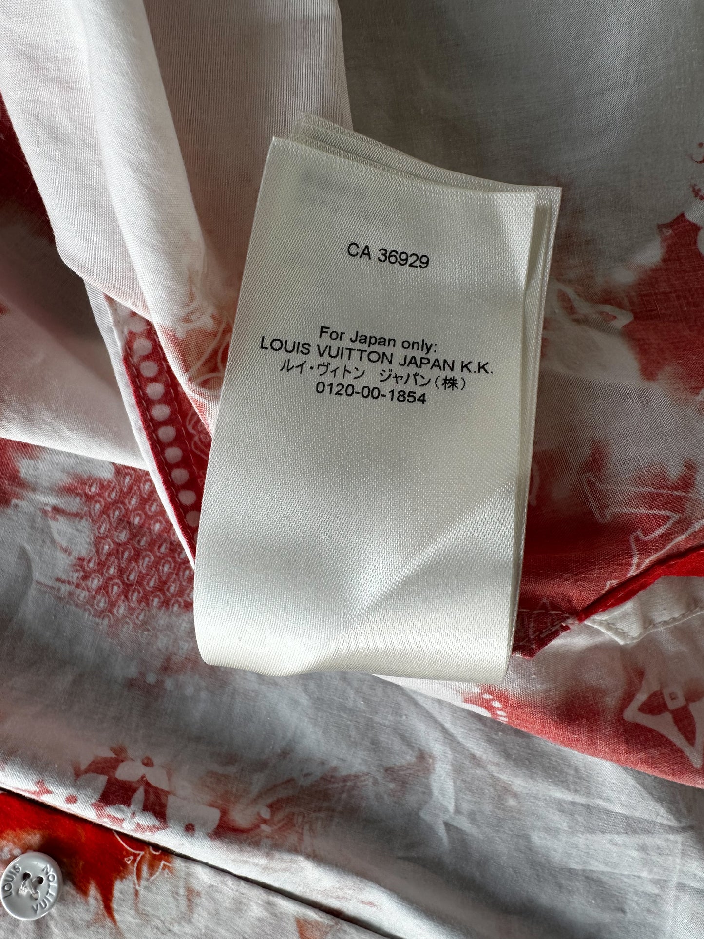 Louis Vuitton Orange Bleached Bandana Short Sleeve Button Up Shirt