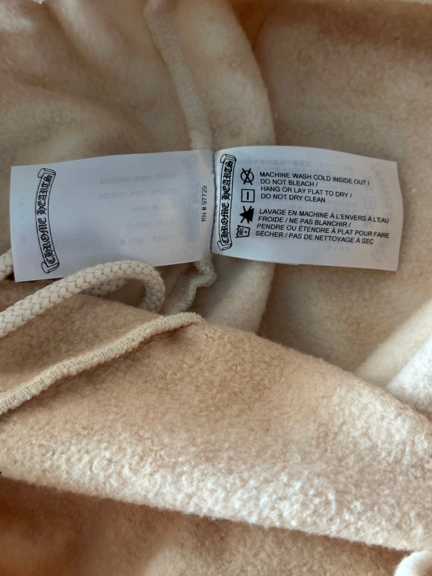 Chrome Hearts Drake Cream & Pink Certified Chrome Cross Logo Sweatpants