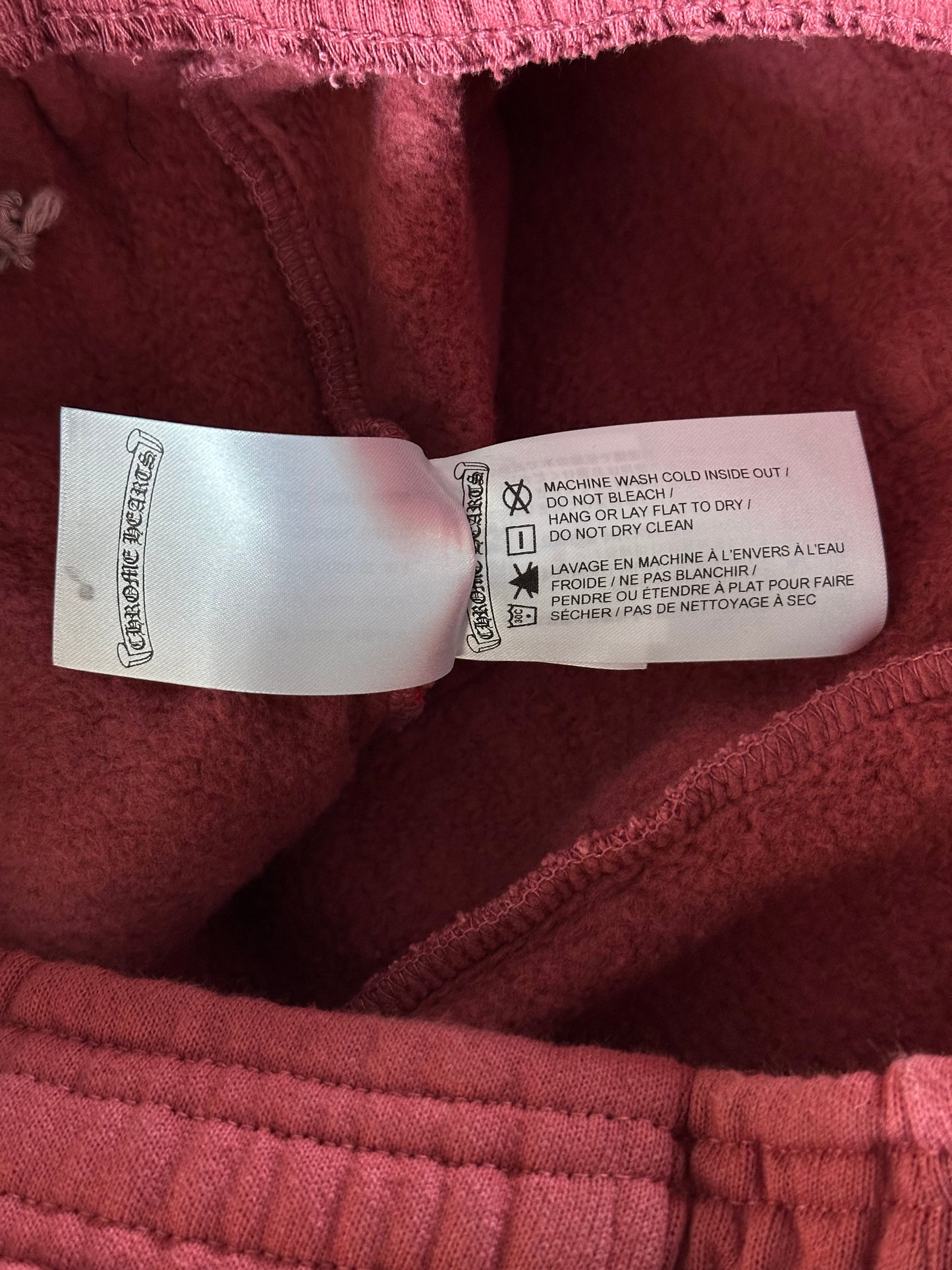 Chrome Hearts Drake Red & White Certified Chrome Cross Logo Sweatpants