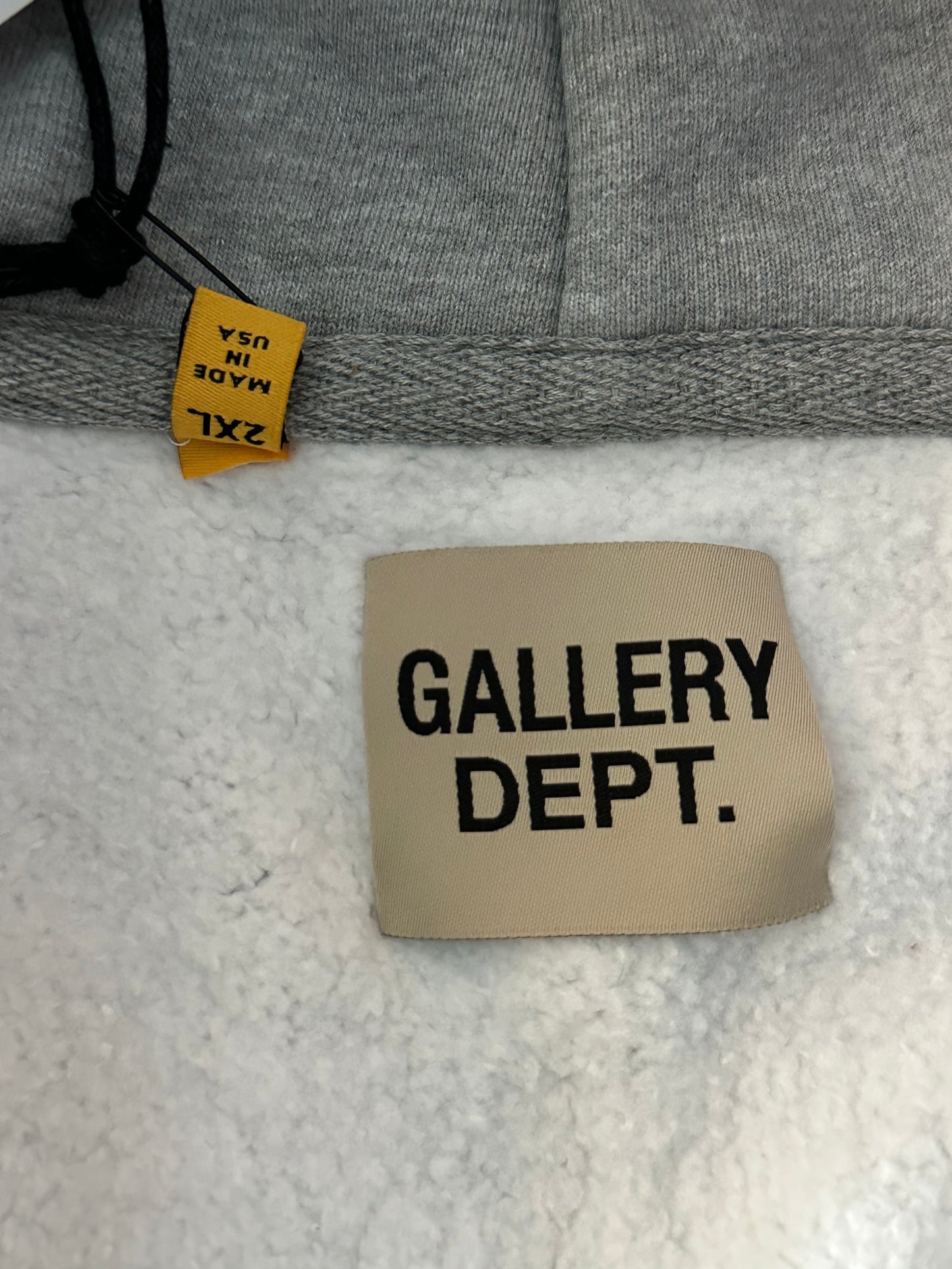 Gallery Dept Grey Boxing Logo Zip Up Hoodie