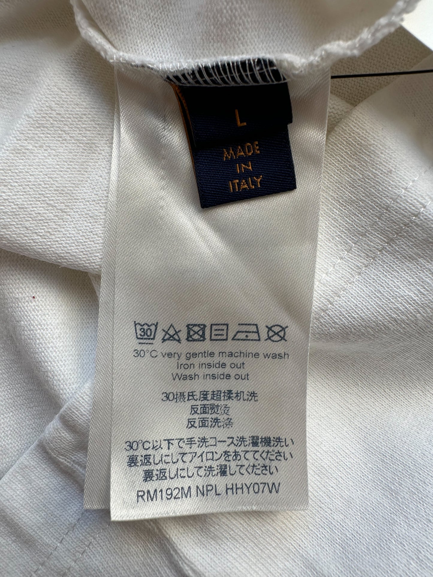 Louis Vuitton White Barcode Logo Tee