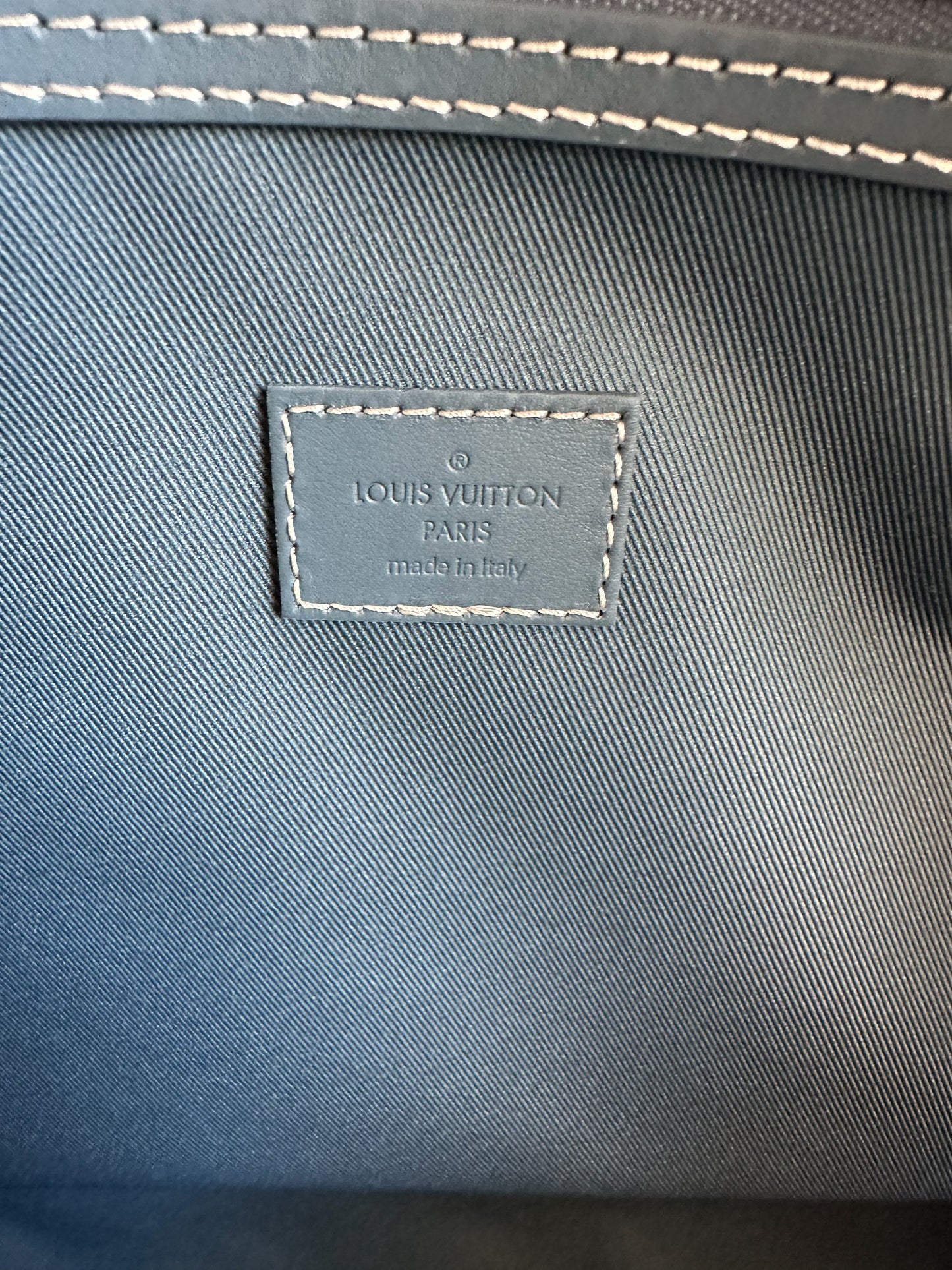 Louis Vuitton Blue Denim Monogram Keepall 50