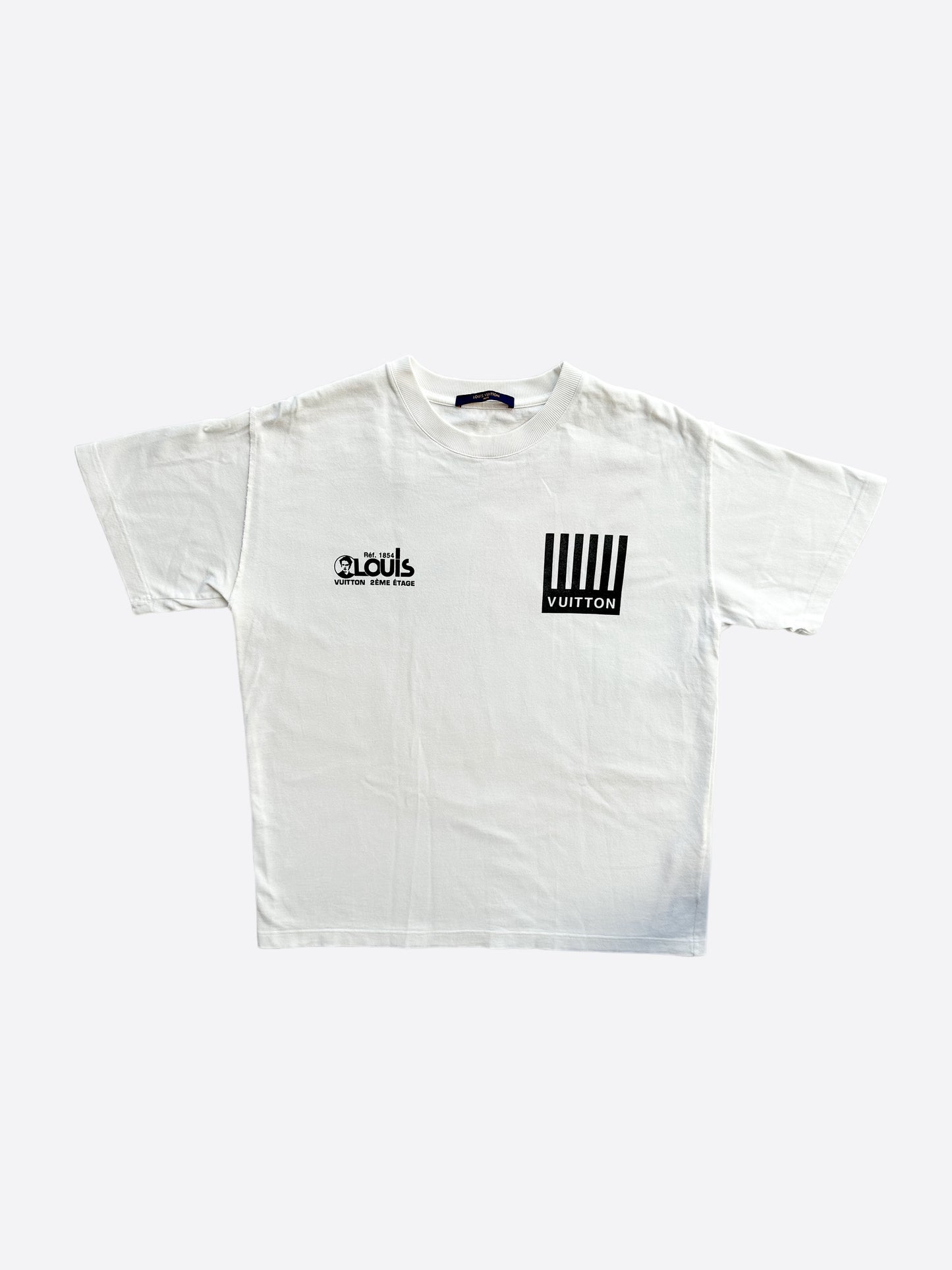 Louis Vuitton White Barcode Logo Tee