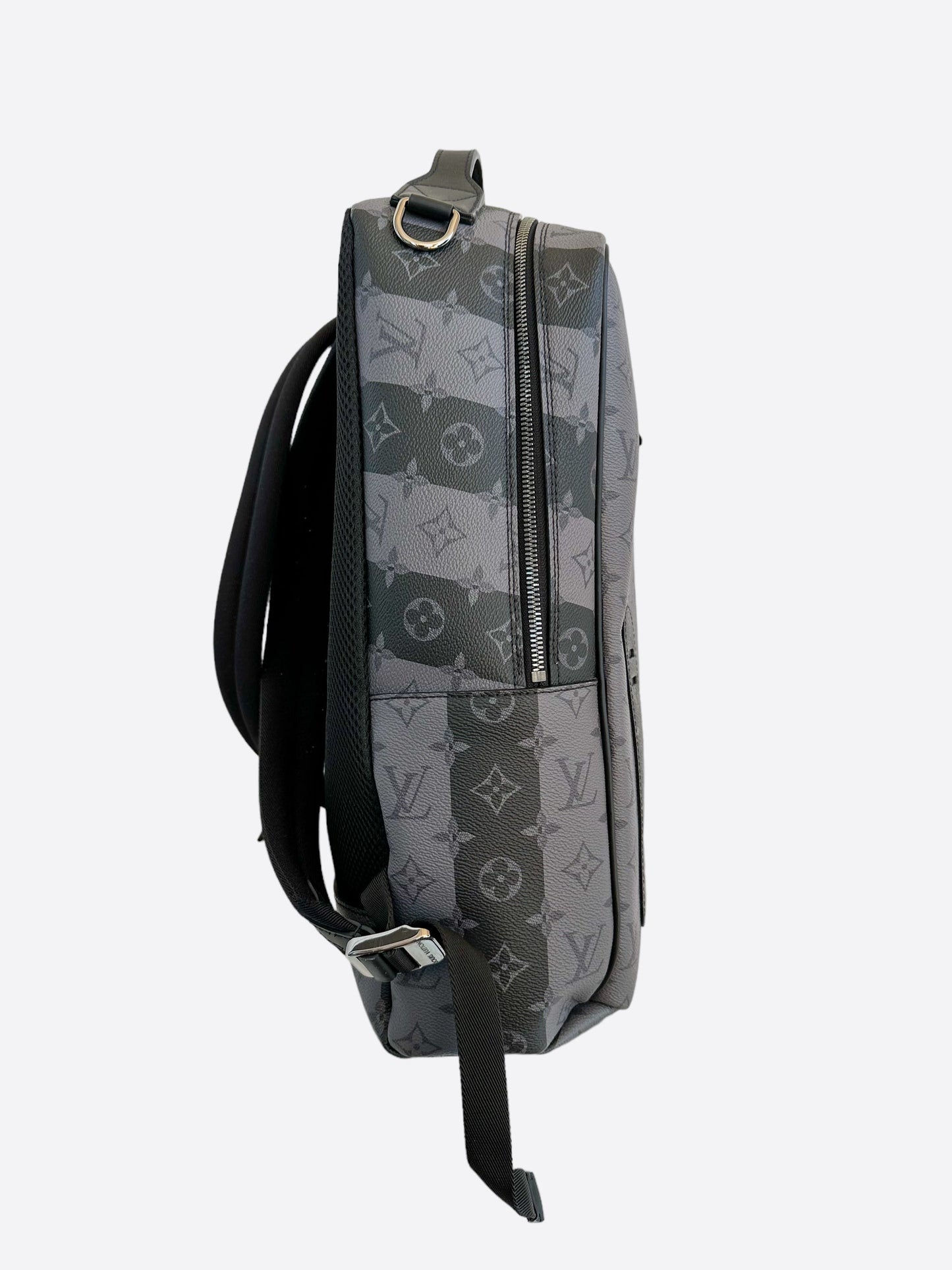 Louis Vuitton Nigo Grey Striped Monogram Utilitary Backpack