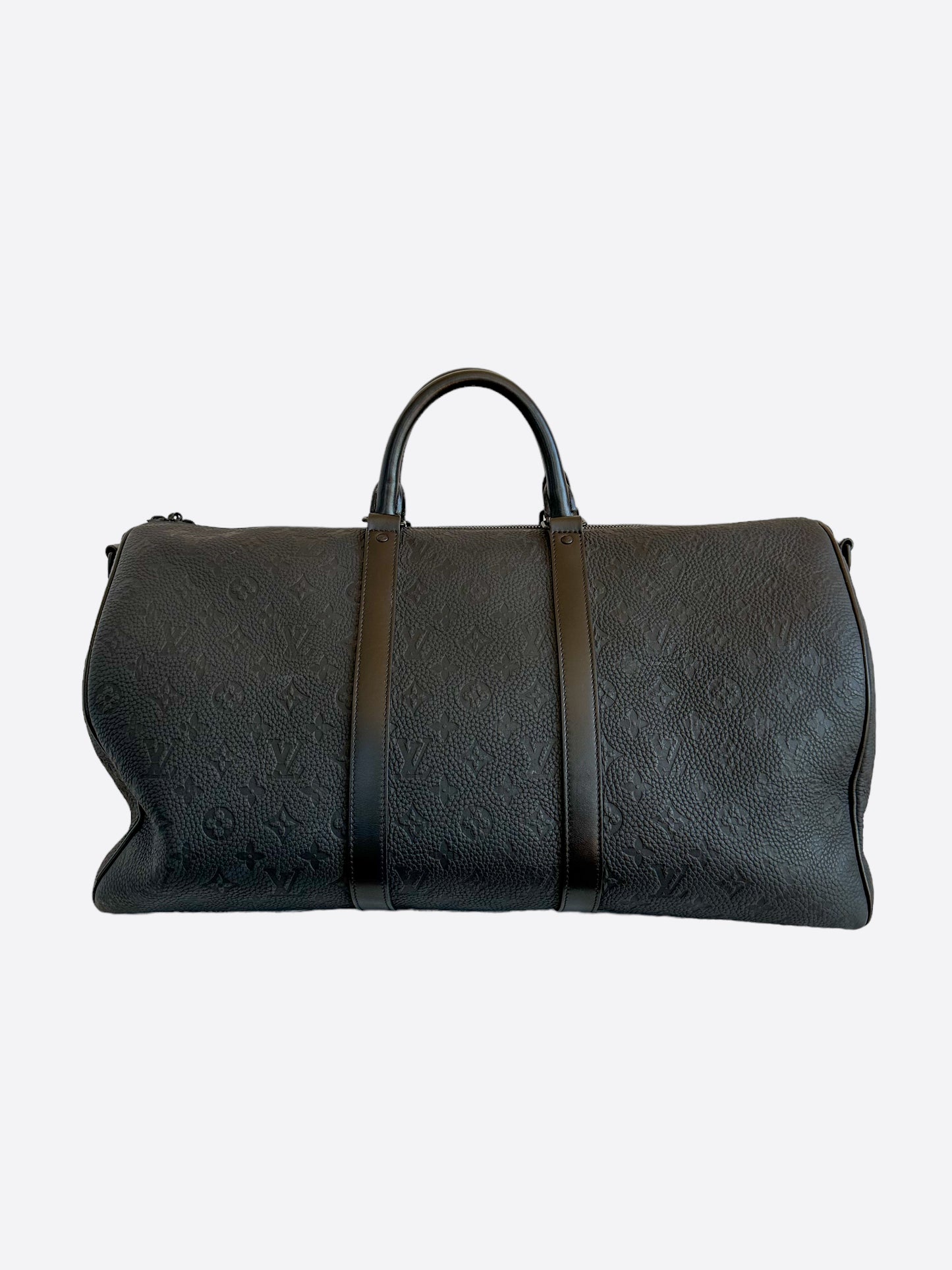 Louis Vuitton Black Taurillon Monogram Keepall 50