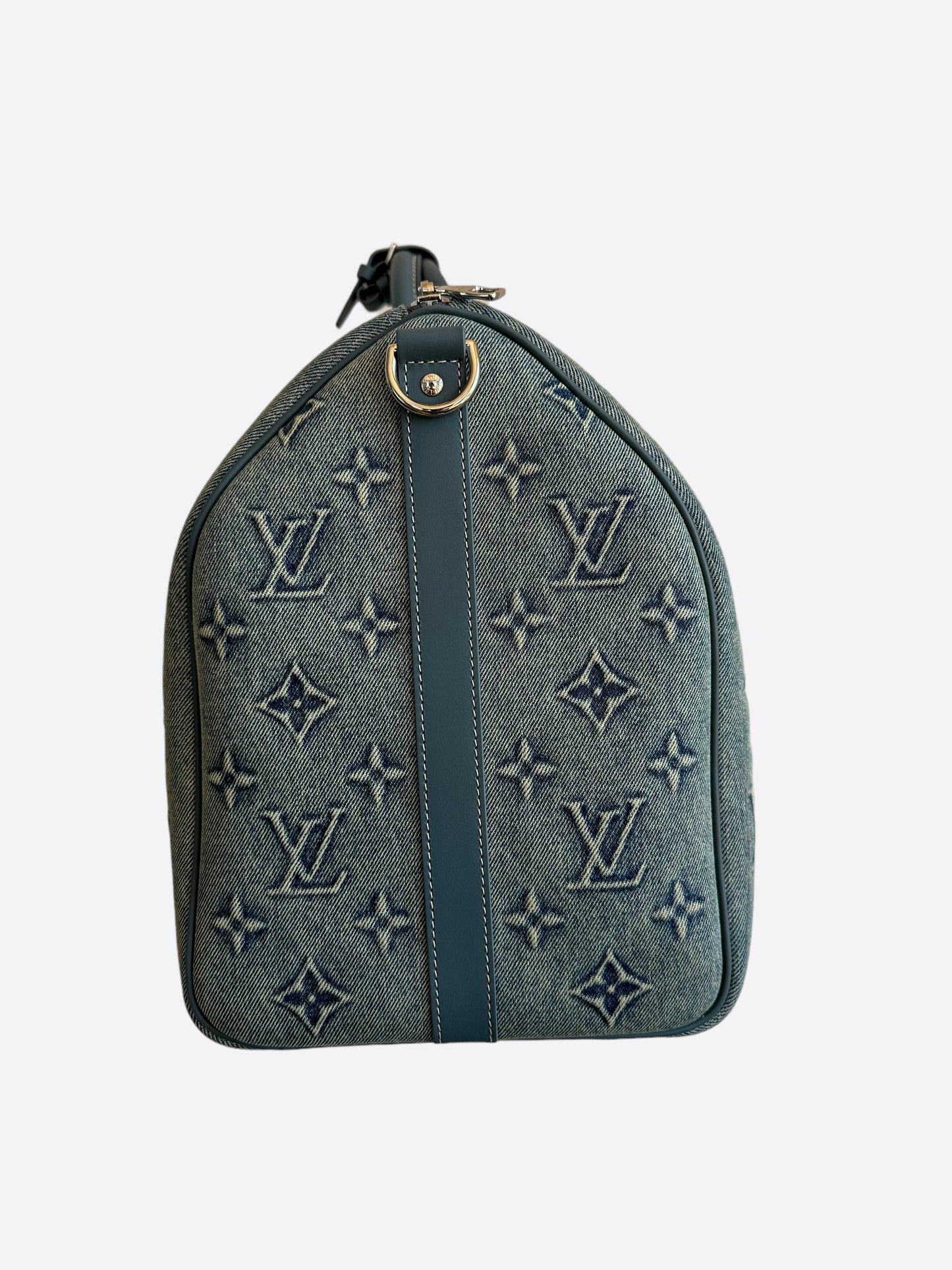 Louis Vuitton Blue Denim Monogram Keepall 50