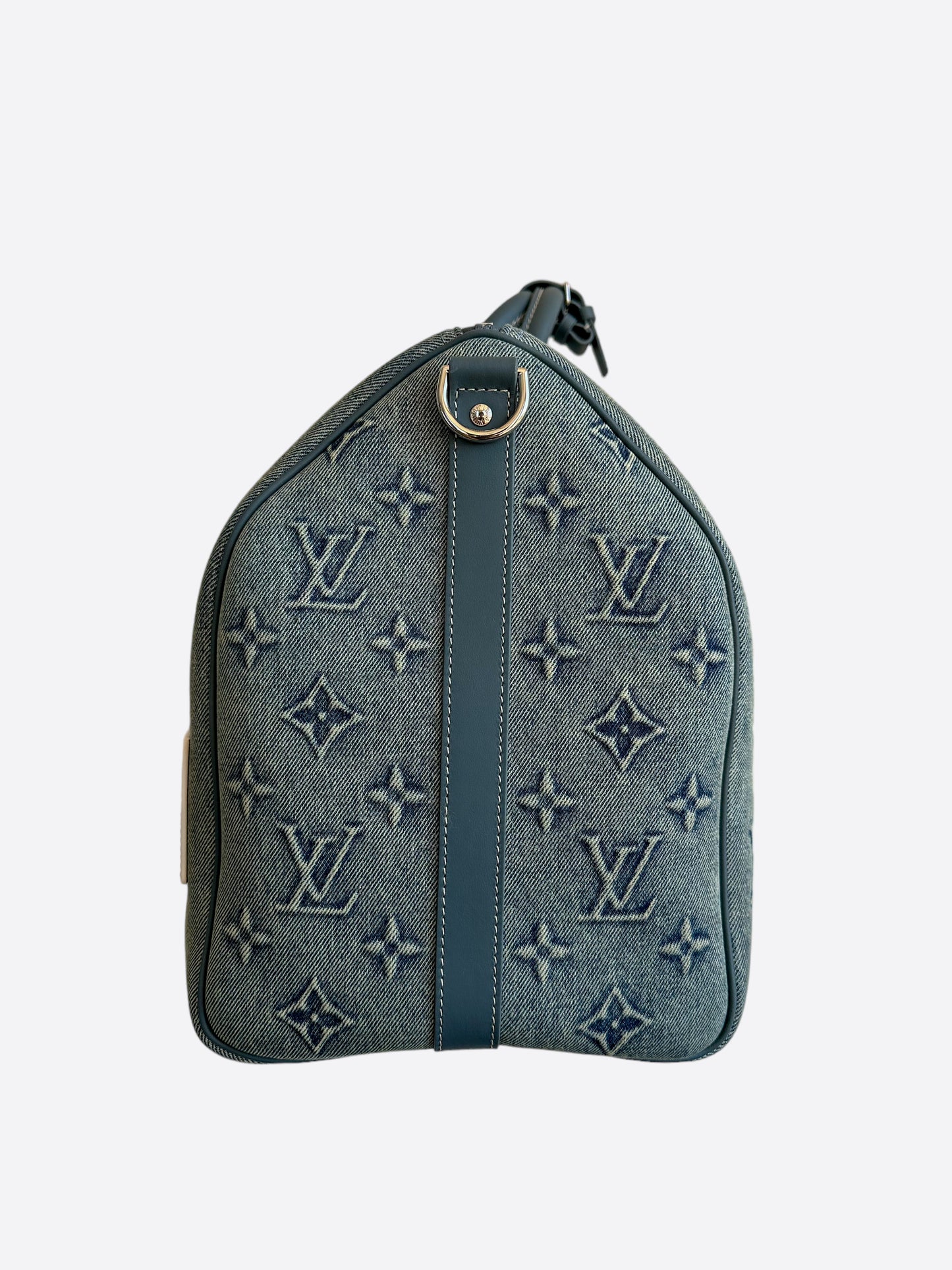 Louis Vuitton Blue Denim Monogram Keepall 50