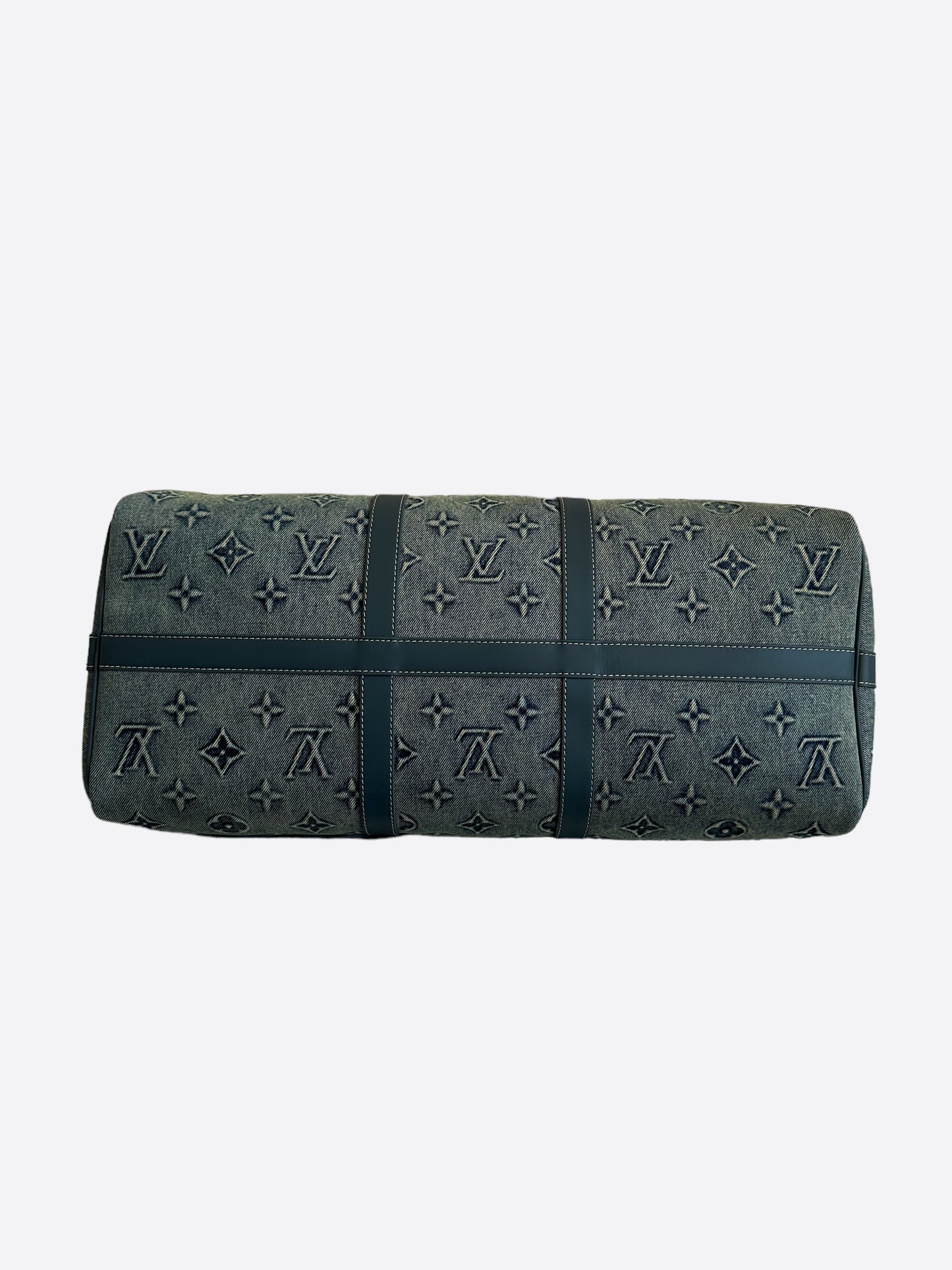 Louis Vuitton Blue Denim Monogram Keepall 50