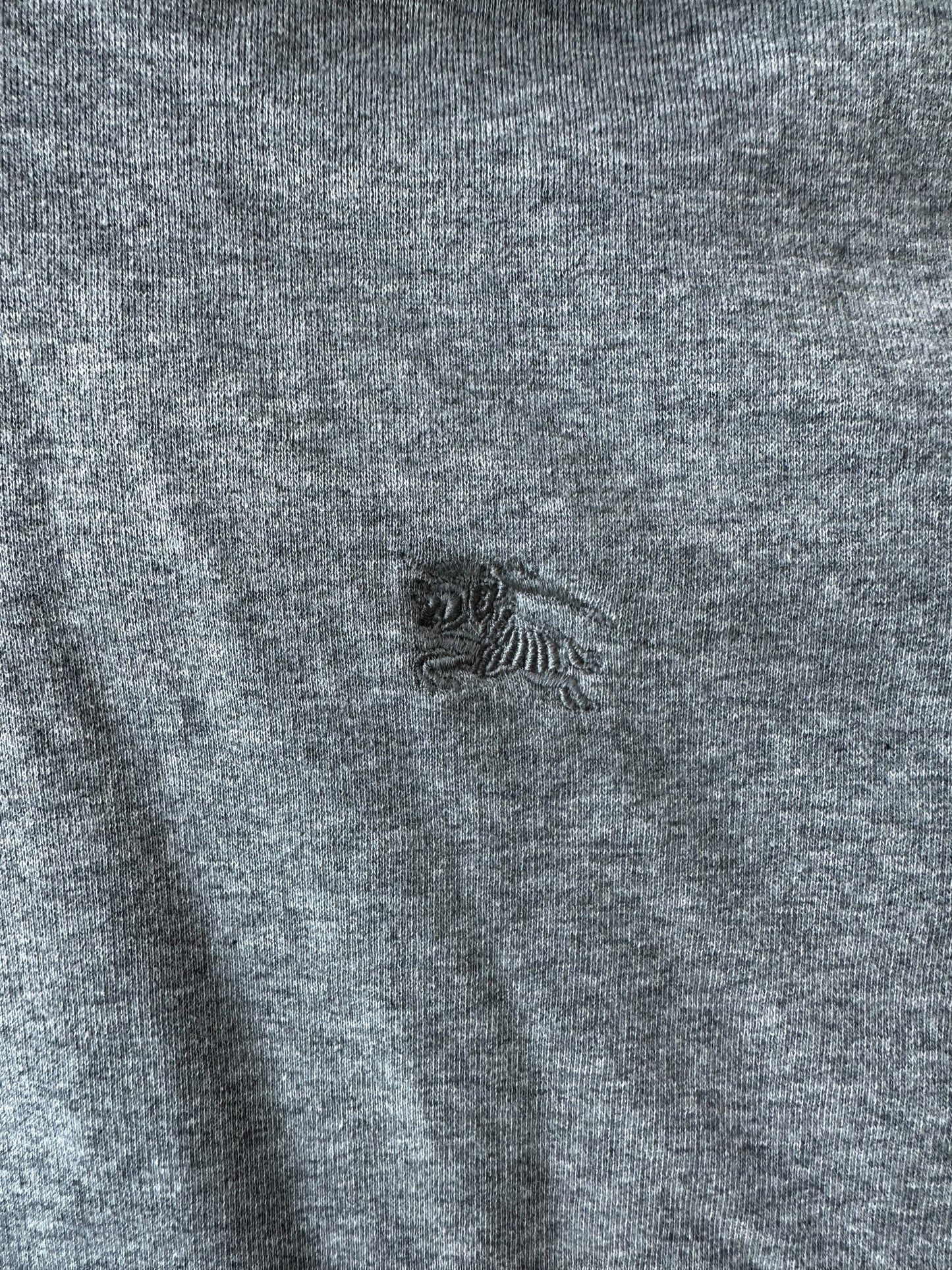Burberry Grey Check Trim Embroidered Hoodie