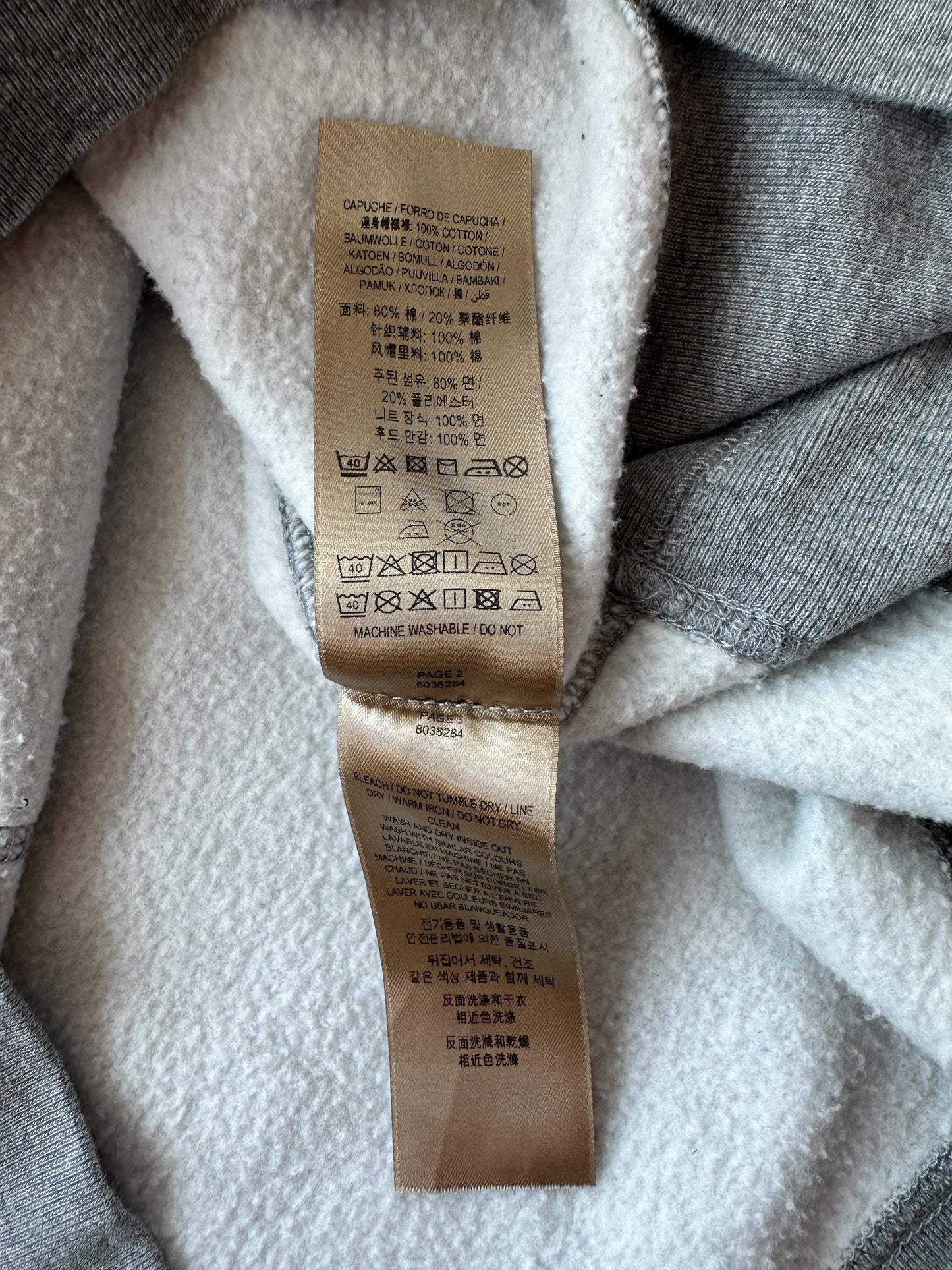 Burberry Grey Check Trim Embroidered Hoodie