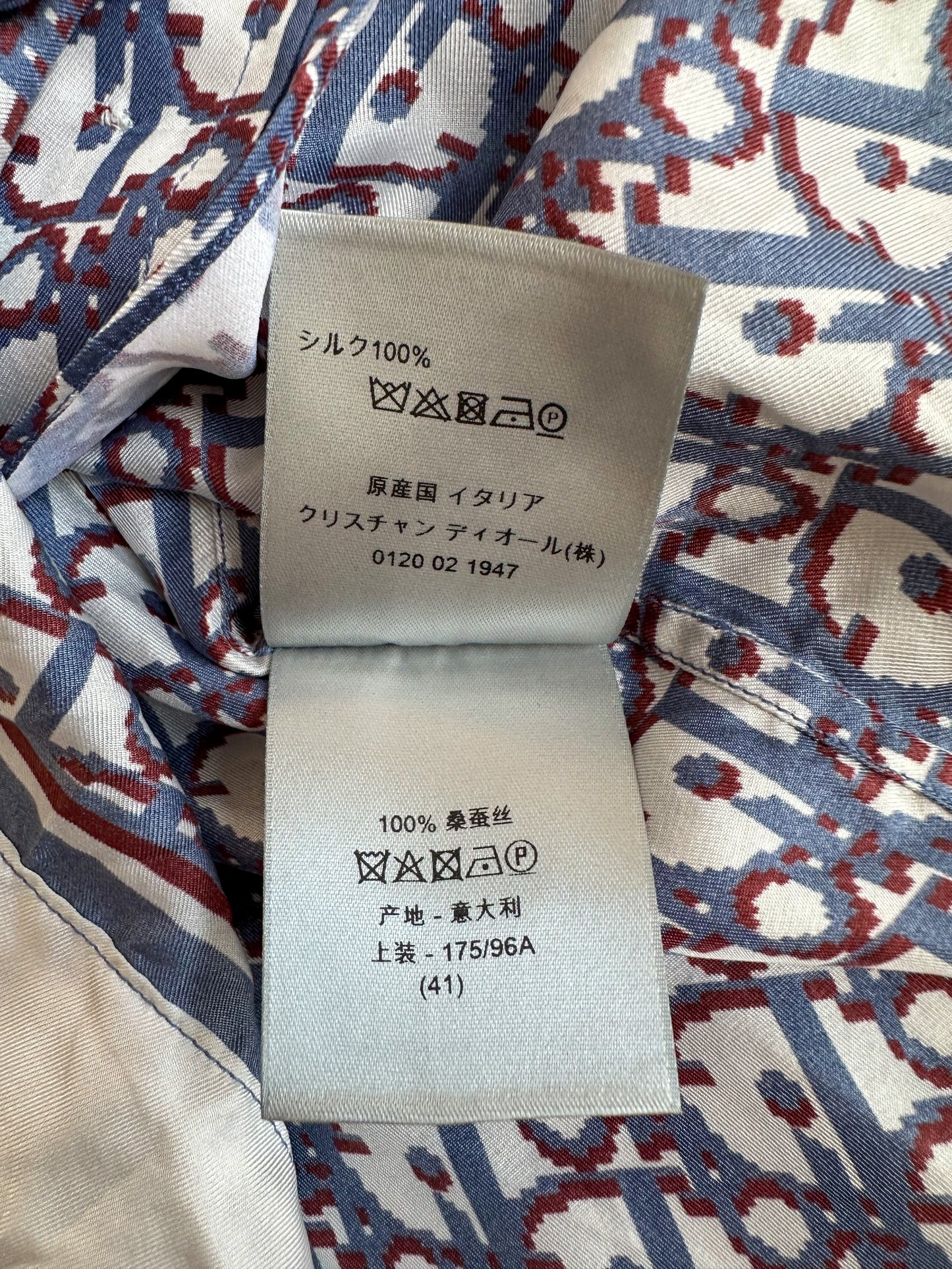 Dior Pixel Oblique Blue Button Up Shirt