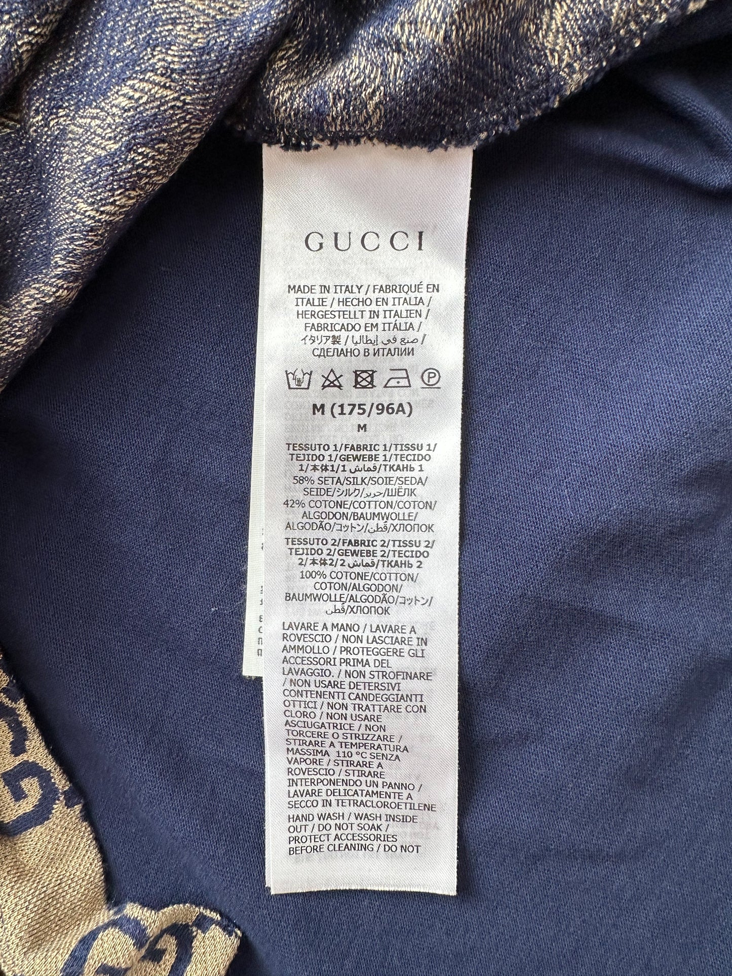 Gucci Navy & Tan GG Monogram Polo Shirt