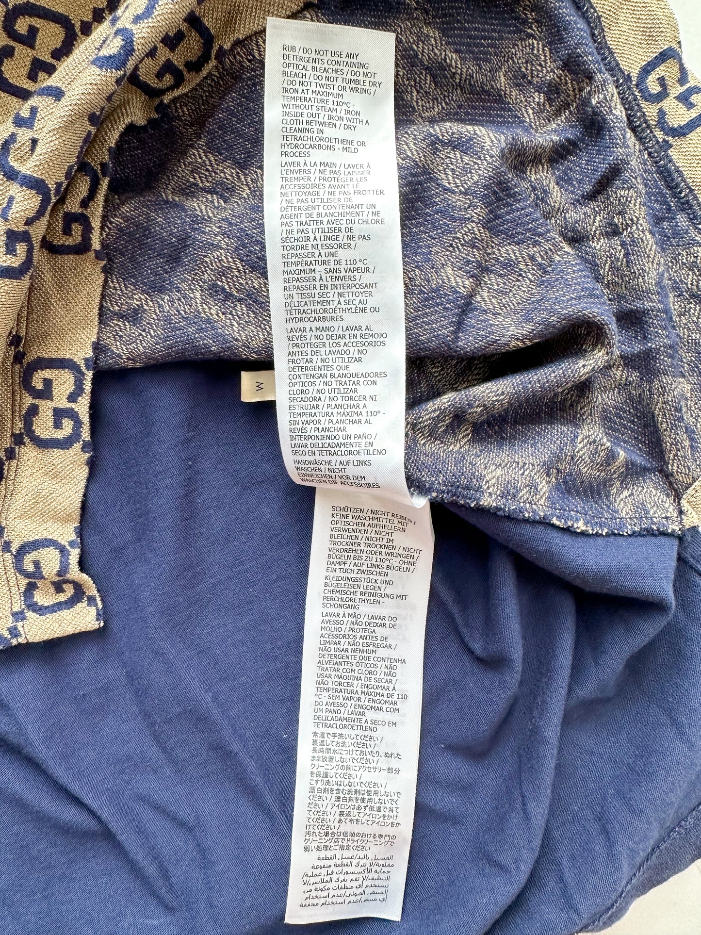 Gucci Navy & Tan GG Monogram Polo Shirt