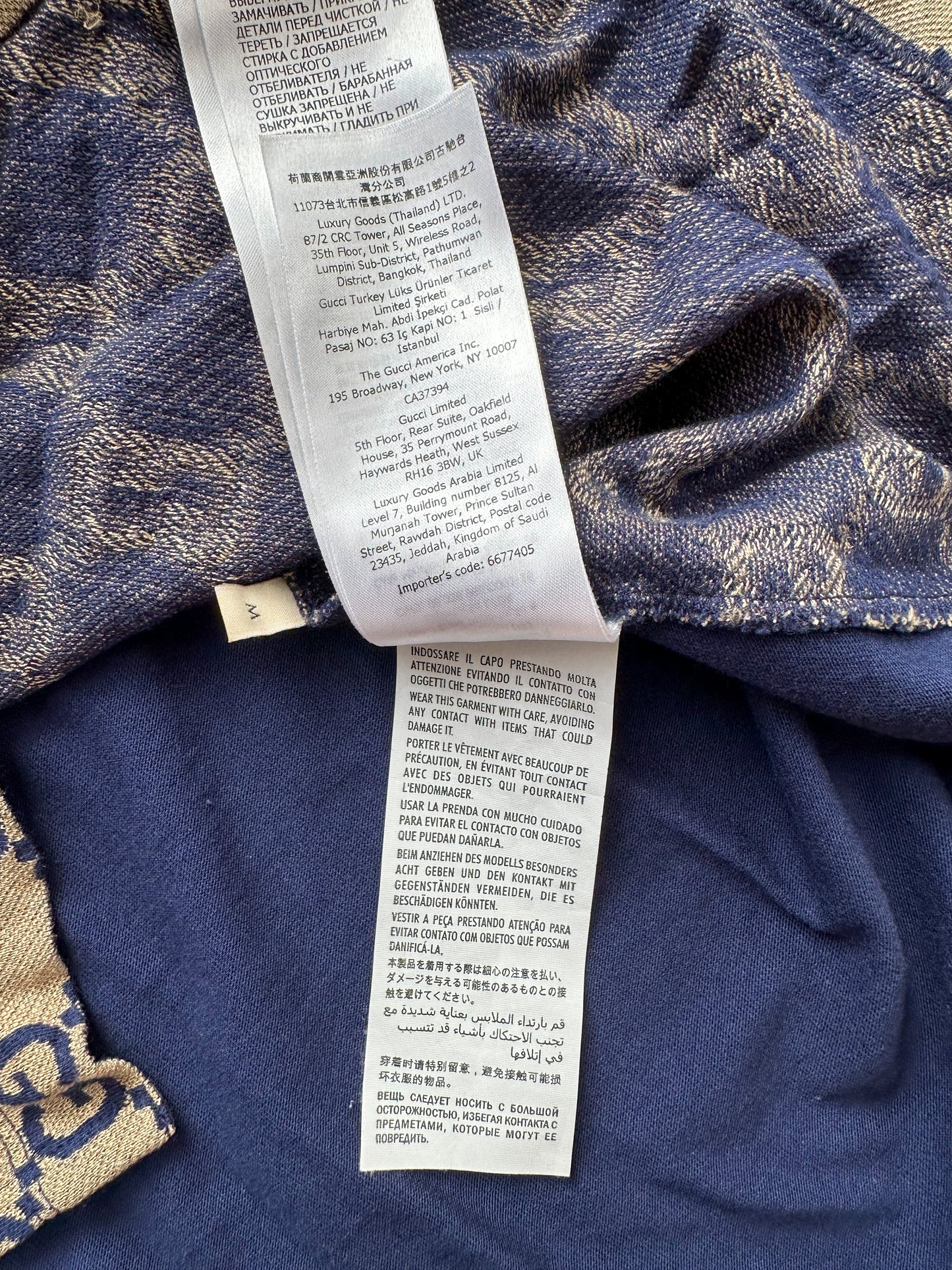Gucci Navy & Tan GG Monogram Polo Shirt