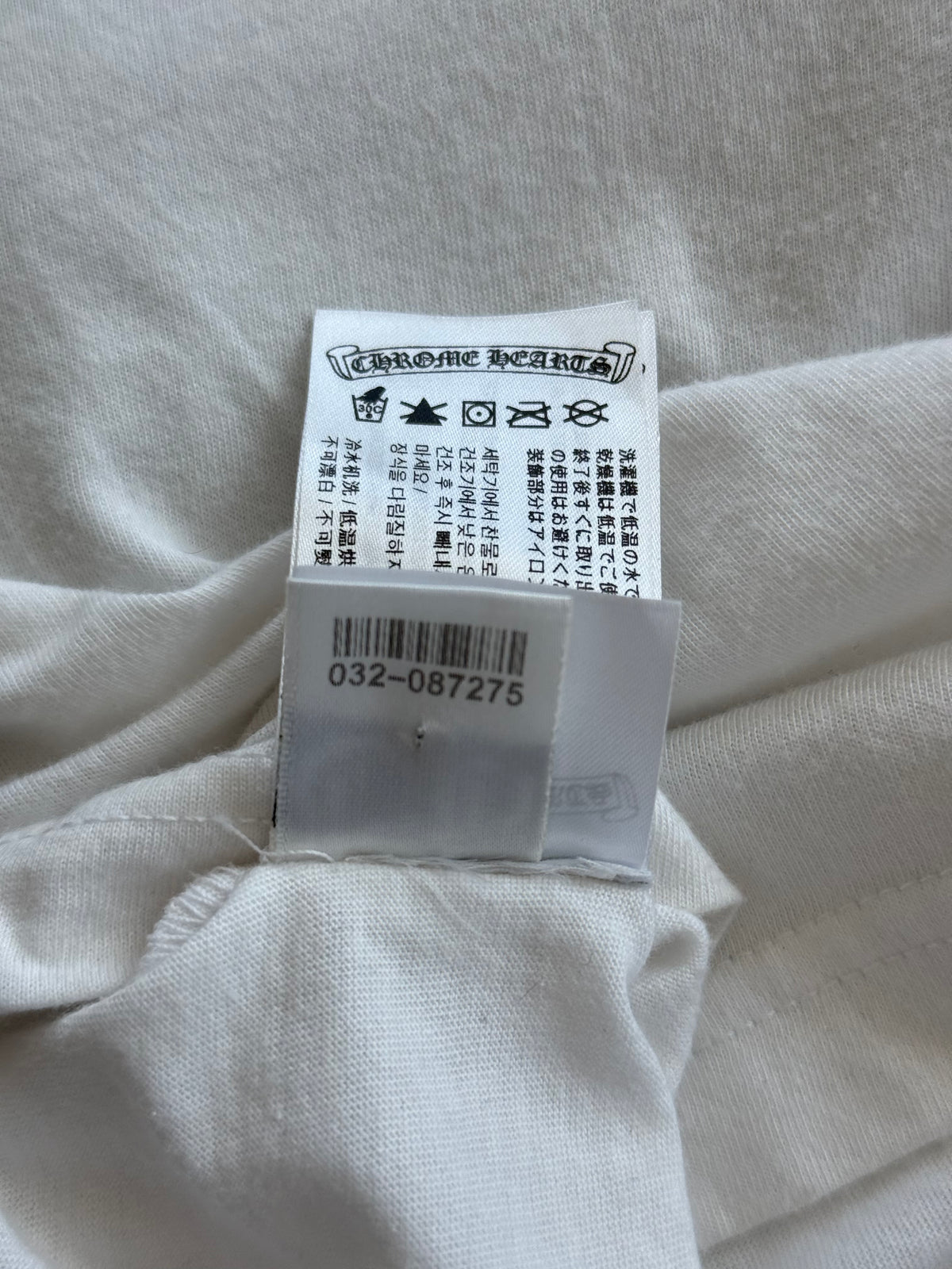 Chrome Hearts White & Black Horseshoe Logo Longsleeve T-Shirt