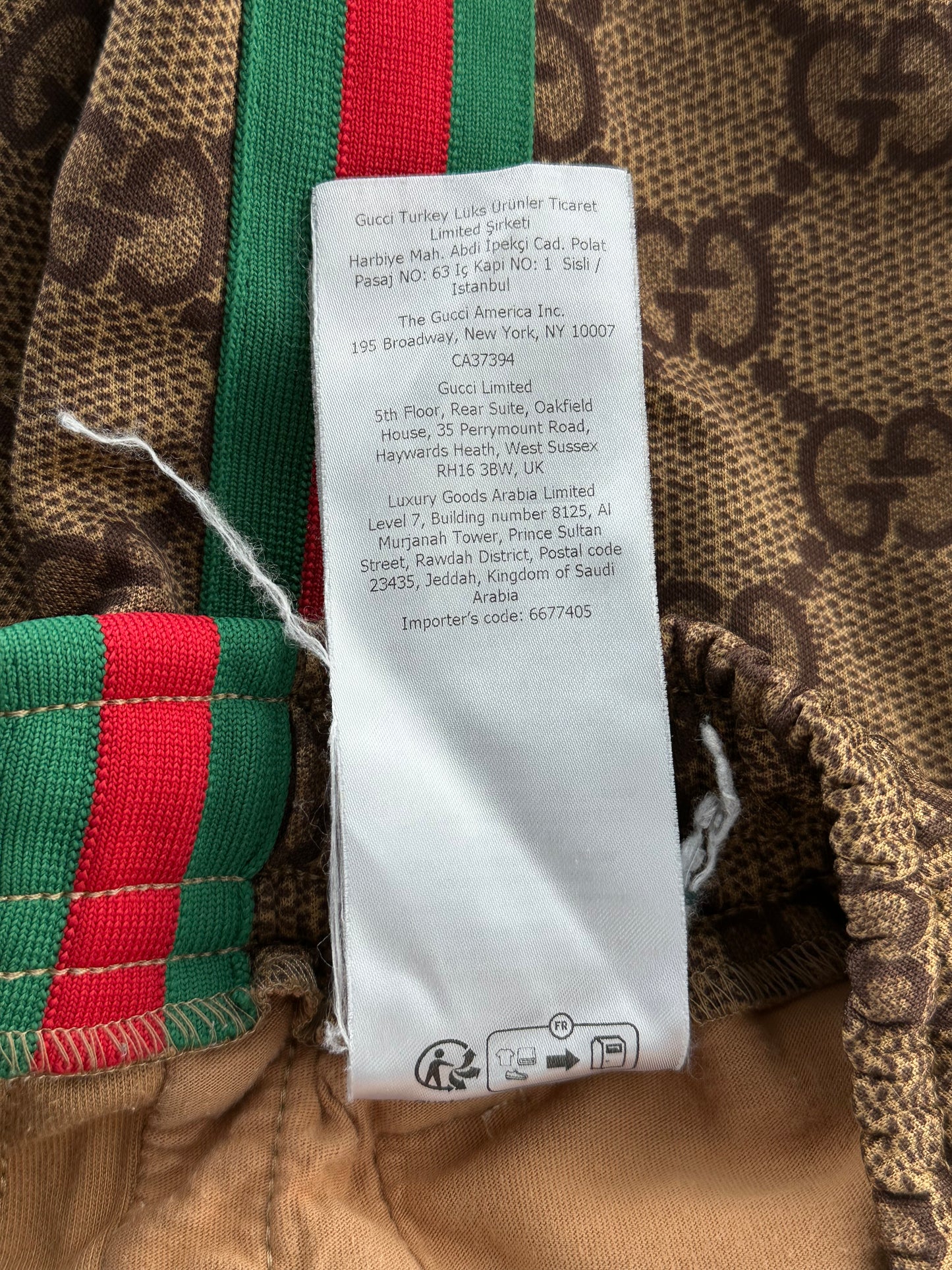 Gucci Tan Monogram Striped Track Pants