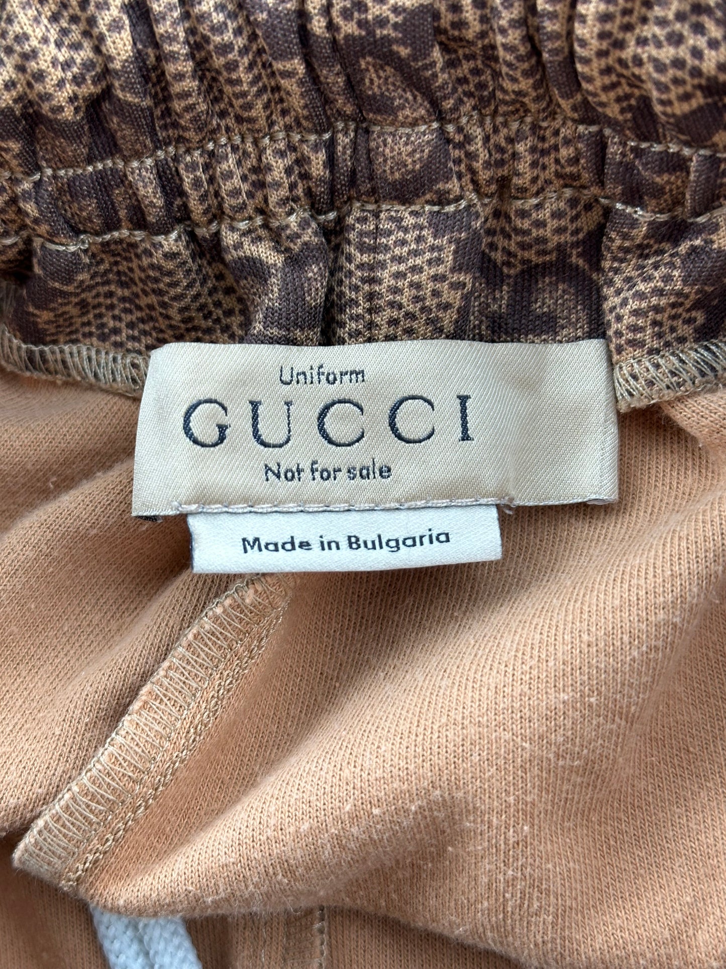 Gucci Tan Monogram Striped Track Pants