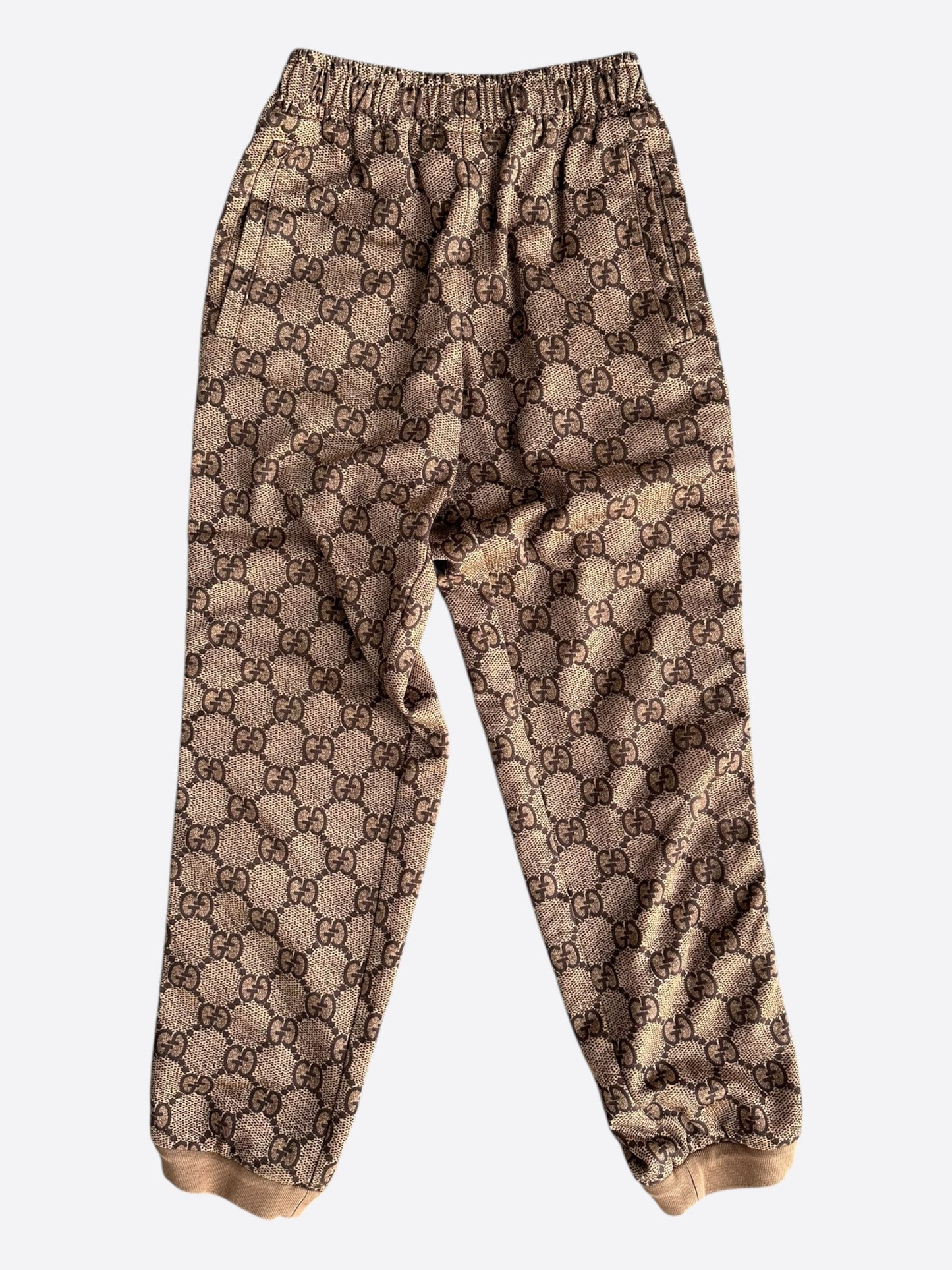 Gucci Tan Monogram Striped Track Pants