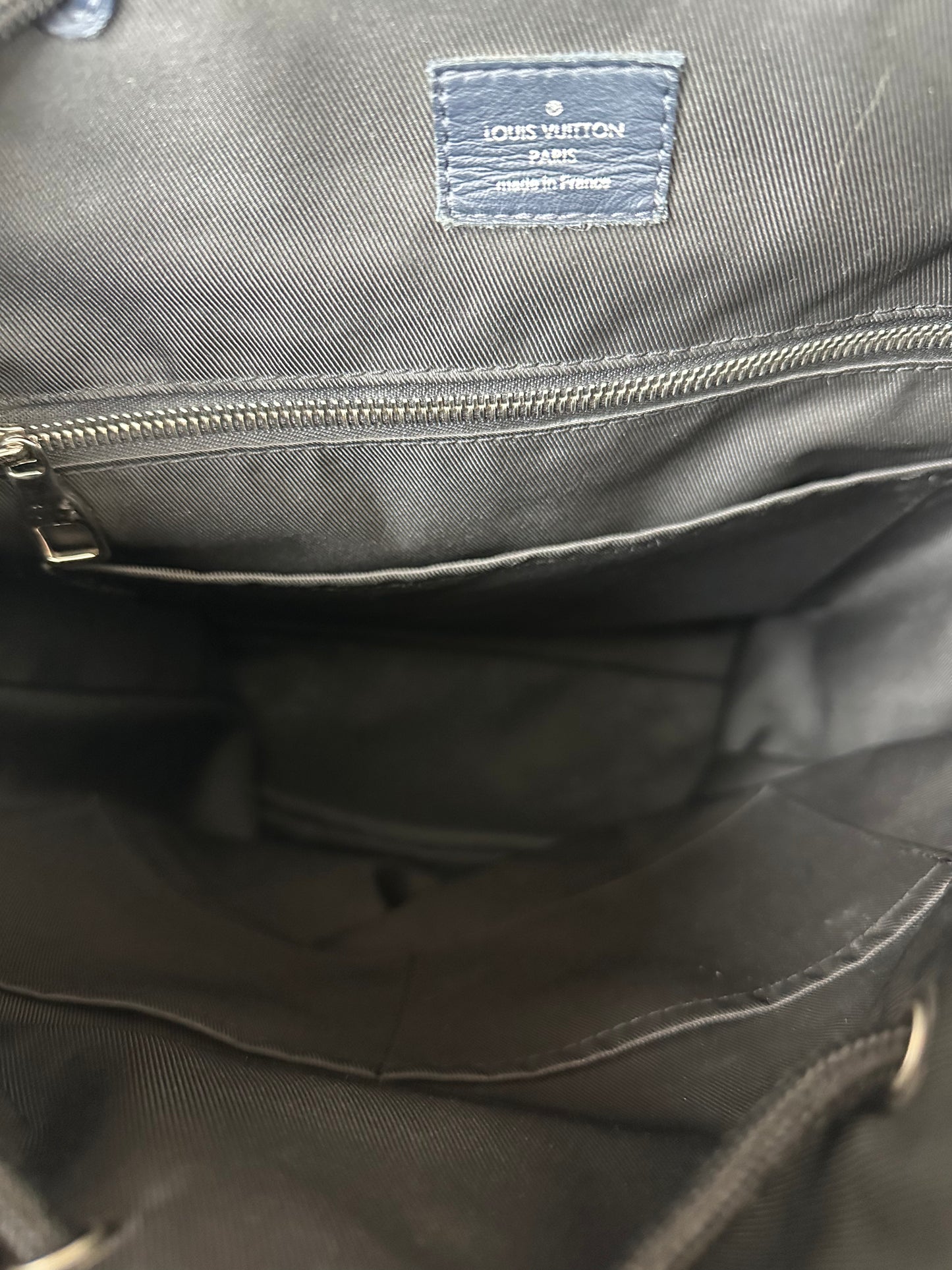 Louis Vuitton Navy Tapestry Monogram Christopher Backpack