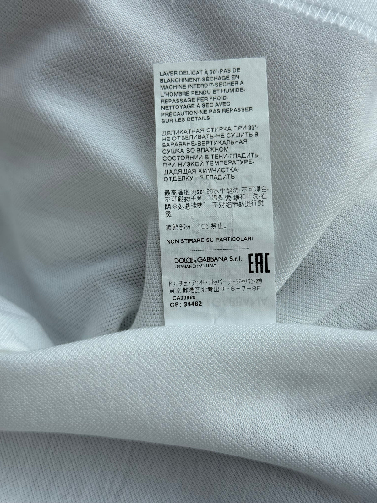 Dolce & Gabbana White Pique Polo-Shirt