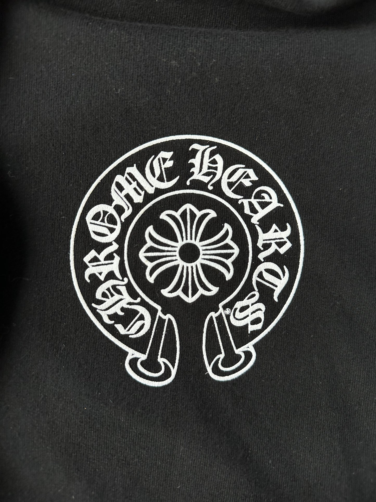 Chrome Hearts Black & White Hong Kong Horseshoe Logo Hoodie