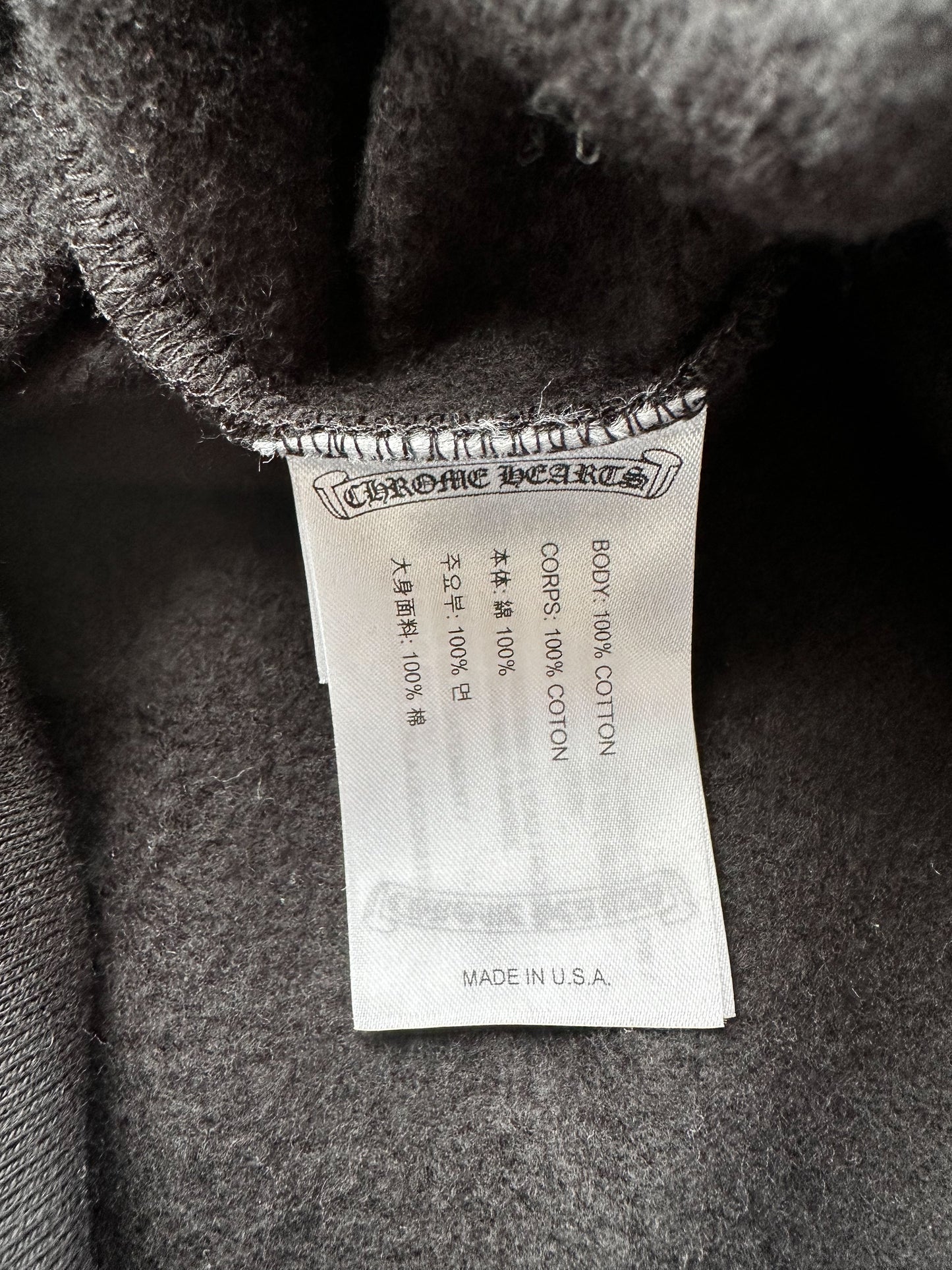 Chrome Hearts Black & White Hong Kong Horseshoe Logo Hoodie