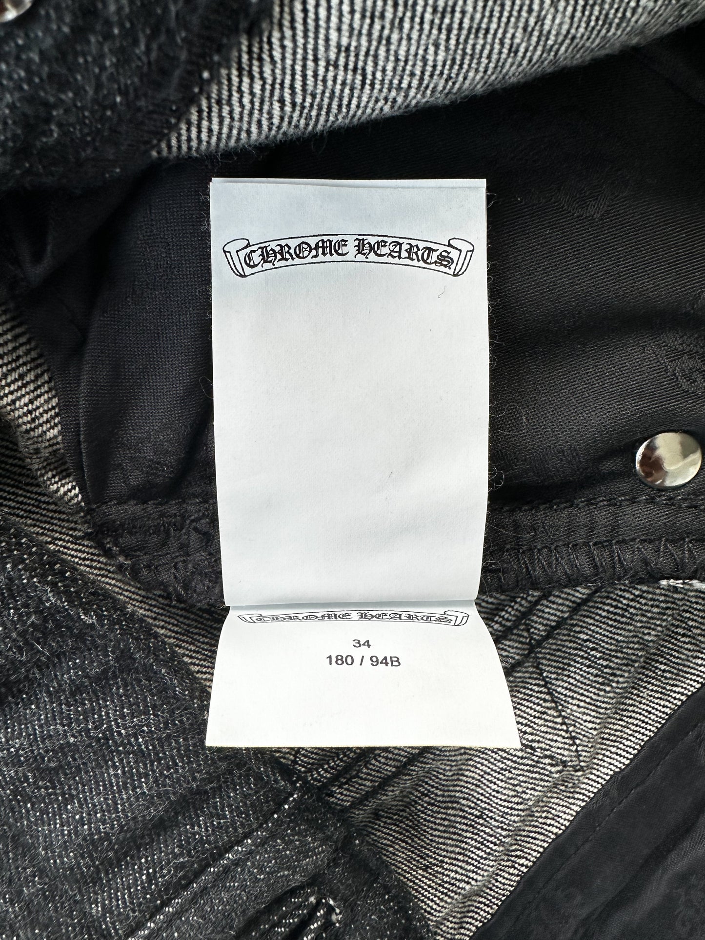 Chrome Hearts Grey & Black Star Patch Fleur Knee Jeans