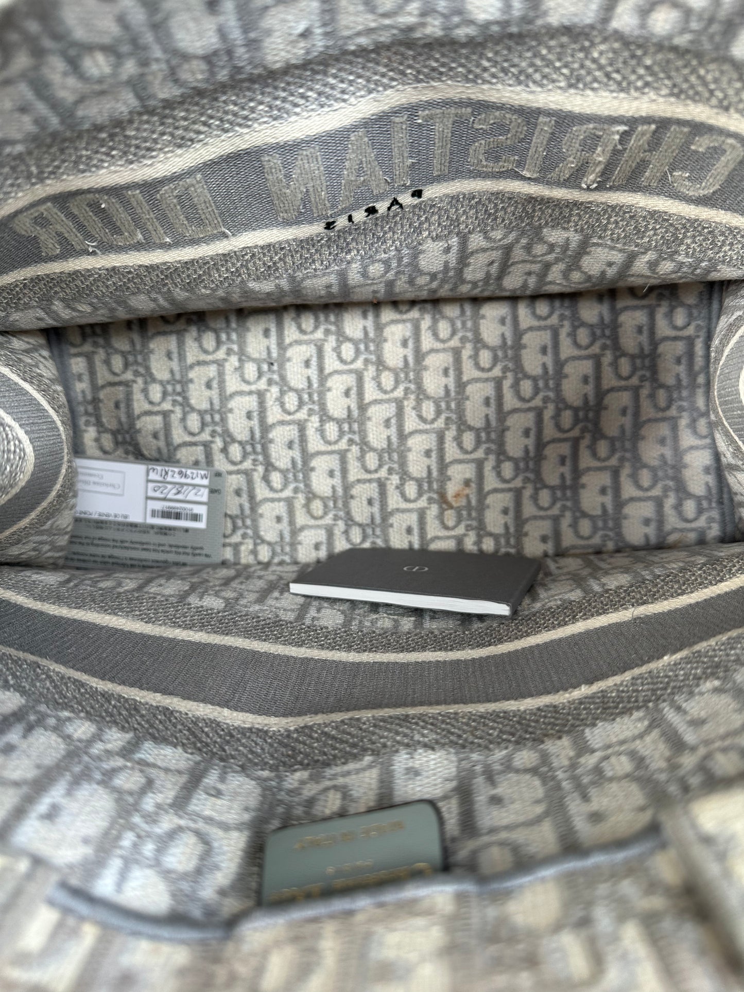Dior Beige & Grey Oblique Medium Book Tote