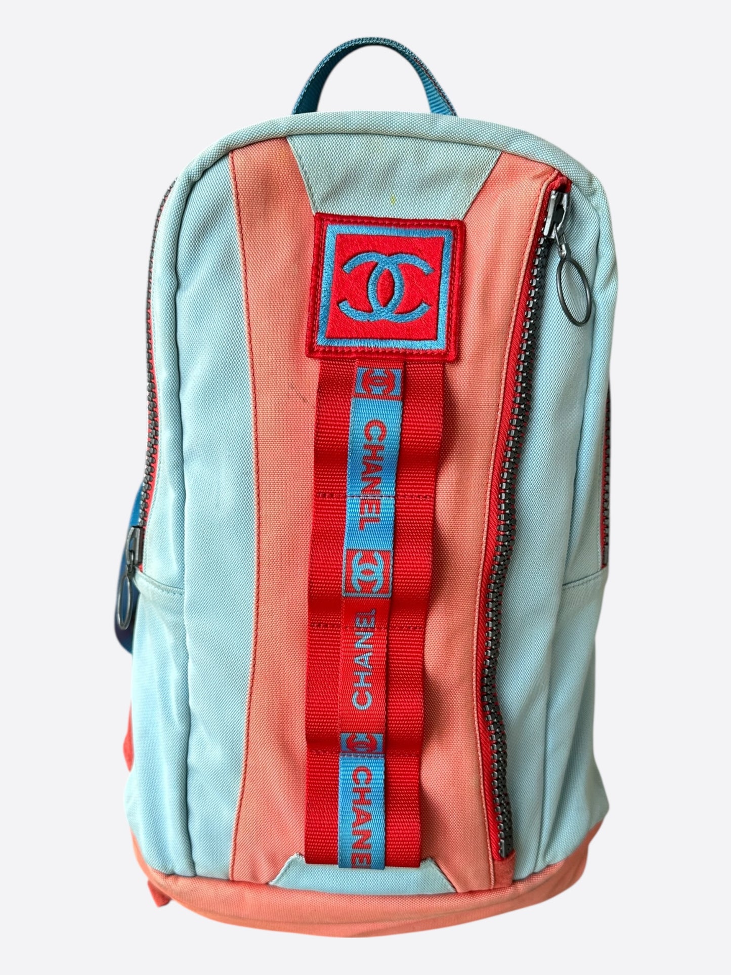 Chanel Blue & Orange CC Logo Backpack